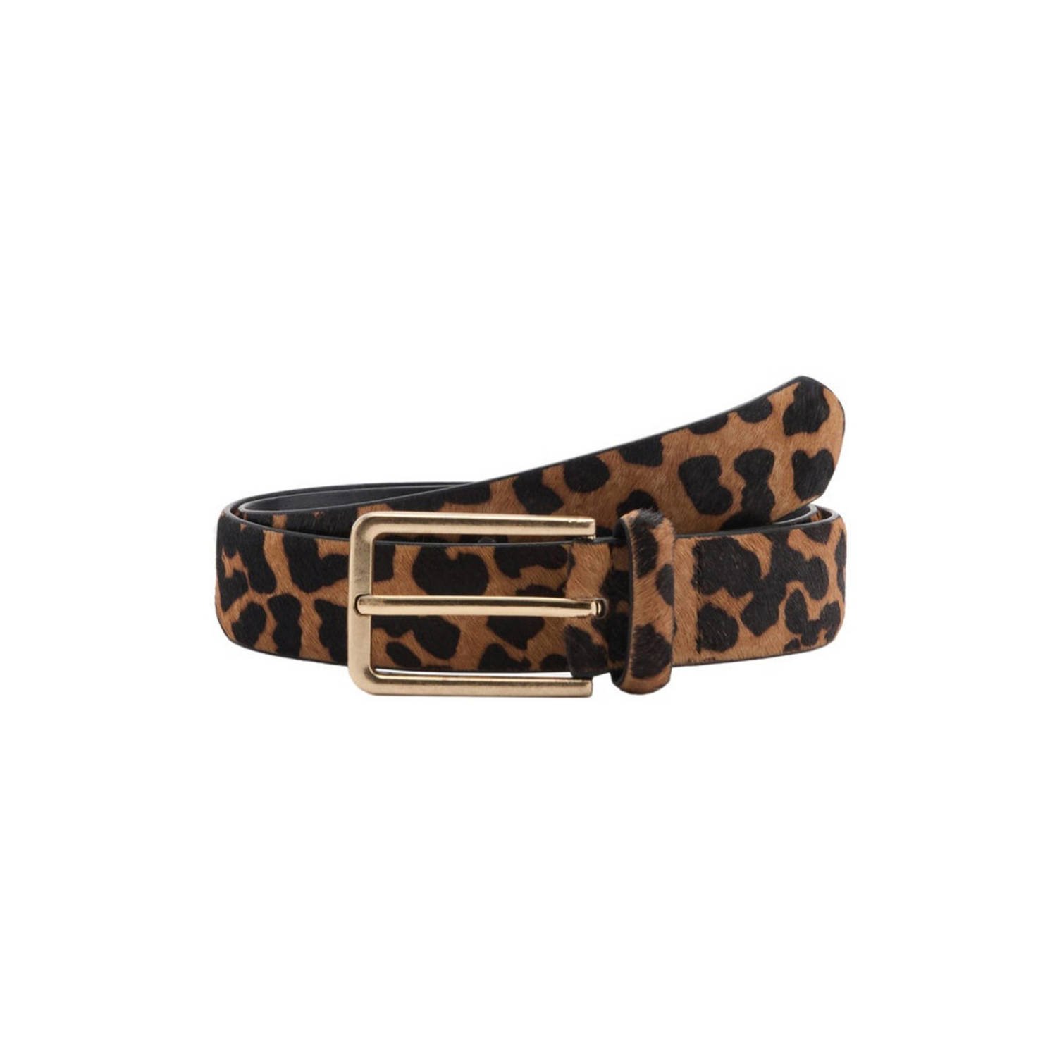 Mango riem met panterprint bruin