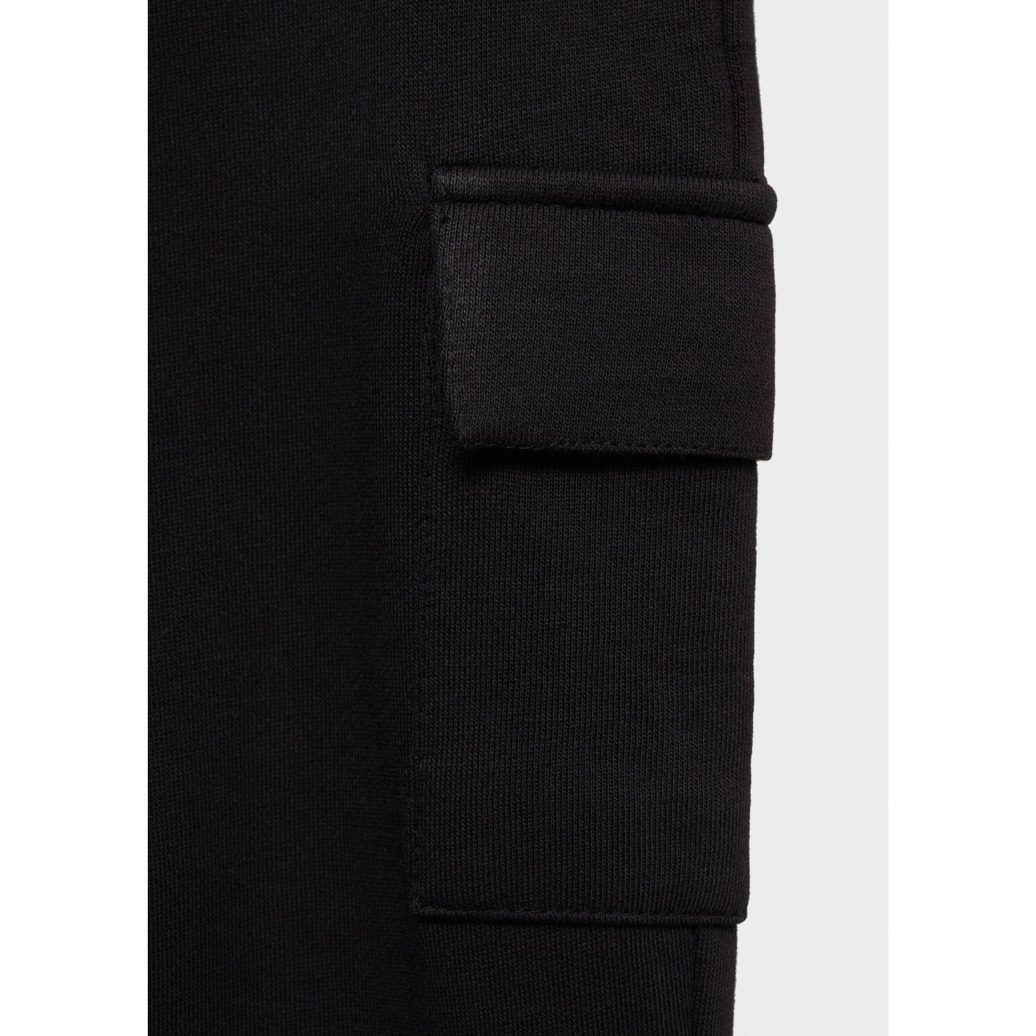 Mango Kids straight cargo broek zwart
