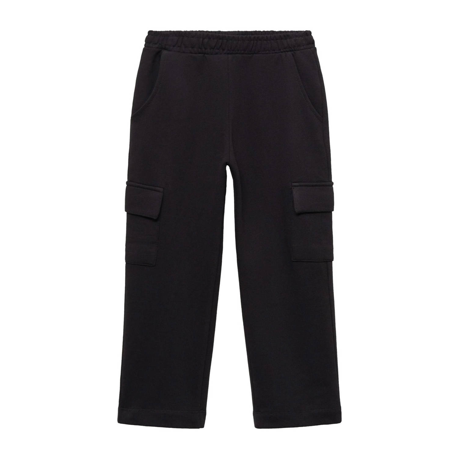 Mango Kids straight cargo broek zwart