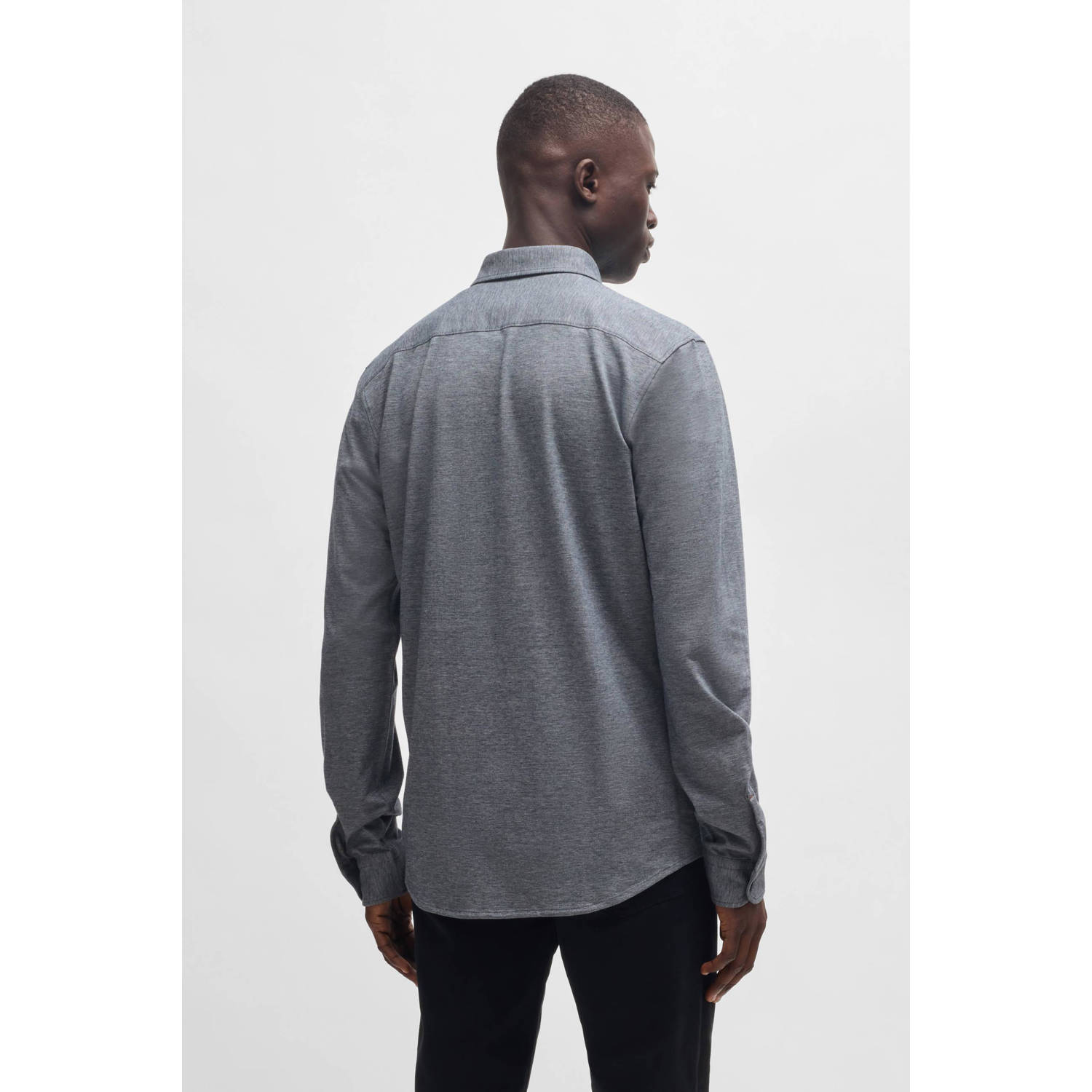 BOSS casual overhemd donkerblauw