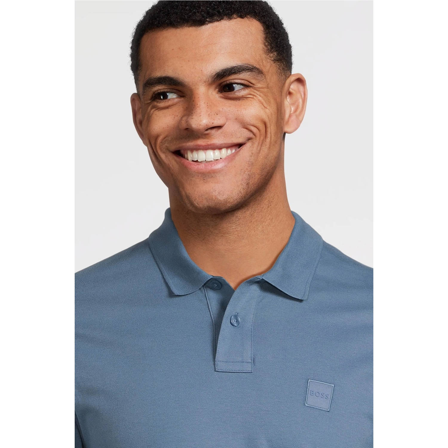 BOSS slim fit polo PASSENGER pastel blue