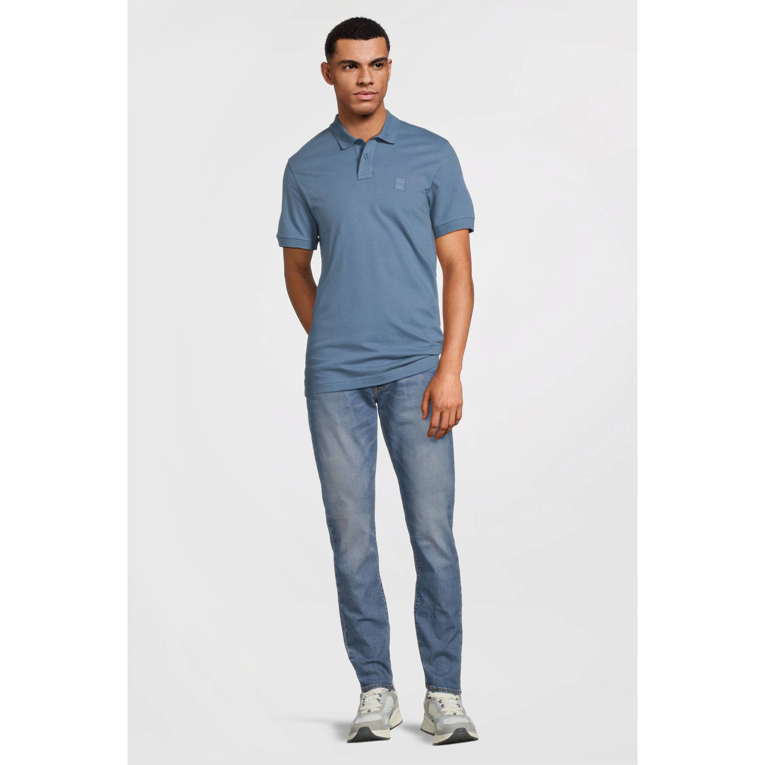 BOSS slim fit polo PASSENGER pastel blue