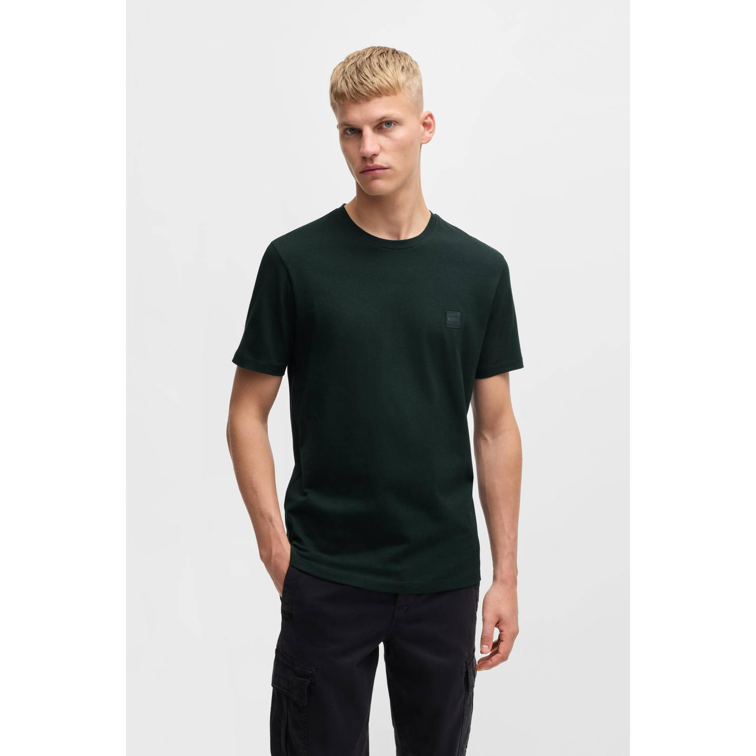 Boss Orange T-shirt met labelpatch model 'Tales'