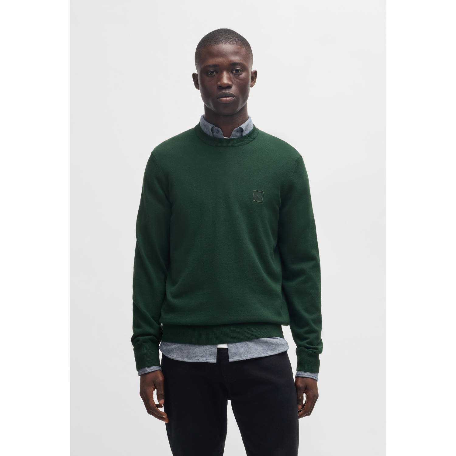 Boss Orange Gebreide pullover met labeldetail model 'Kanovano'