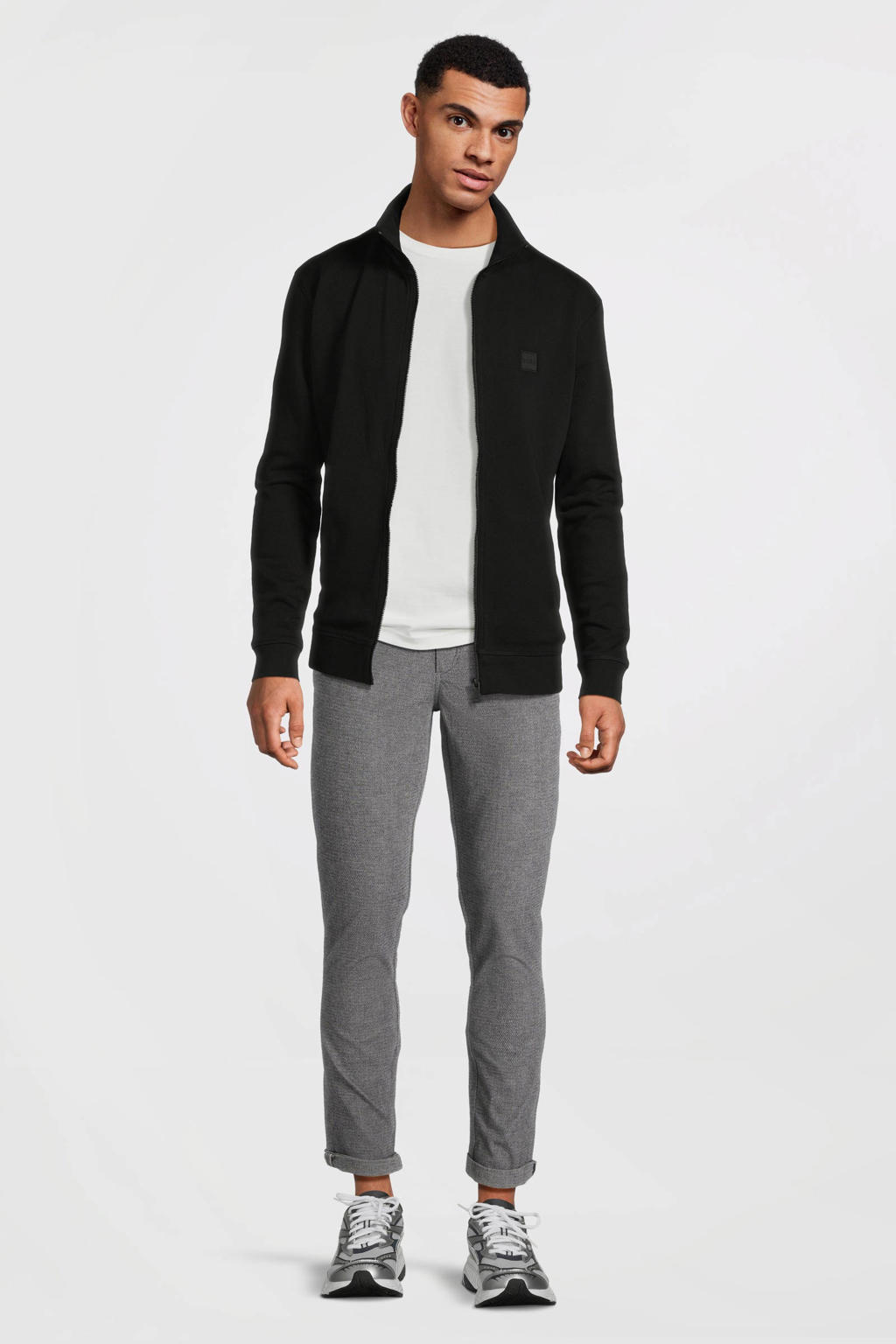 BOSS sweatvest zwart