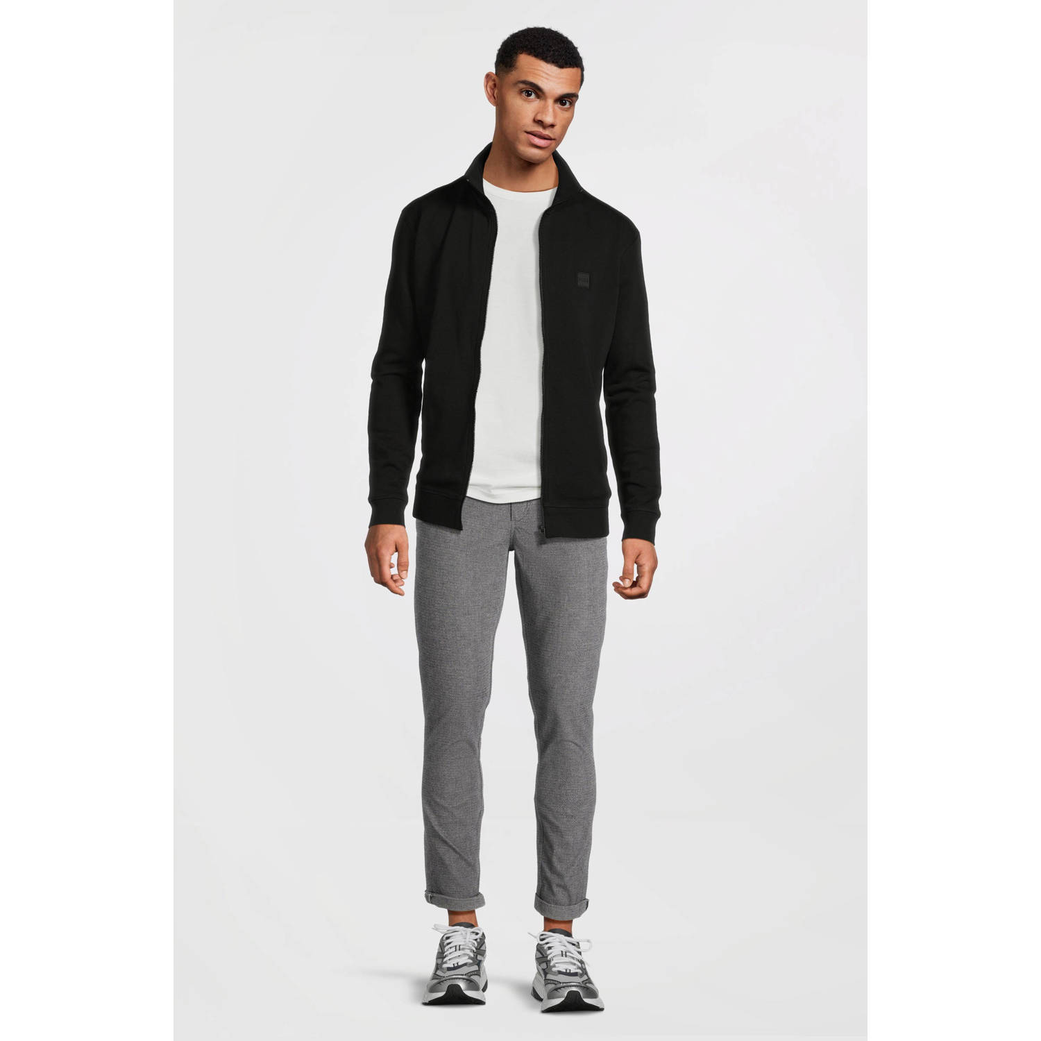 BOSS sweatvest zwart