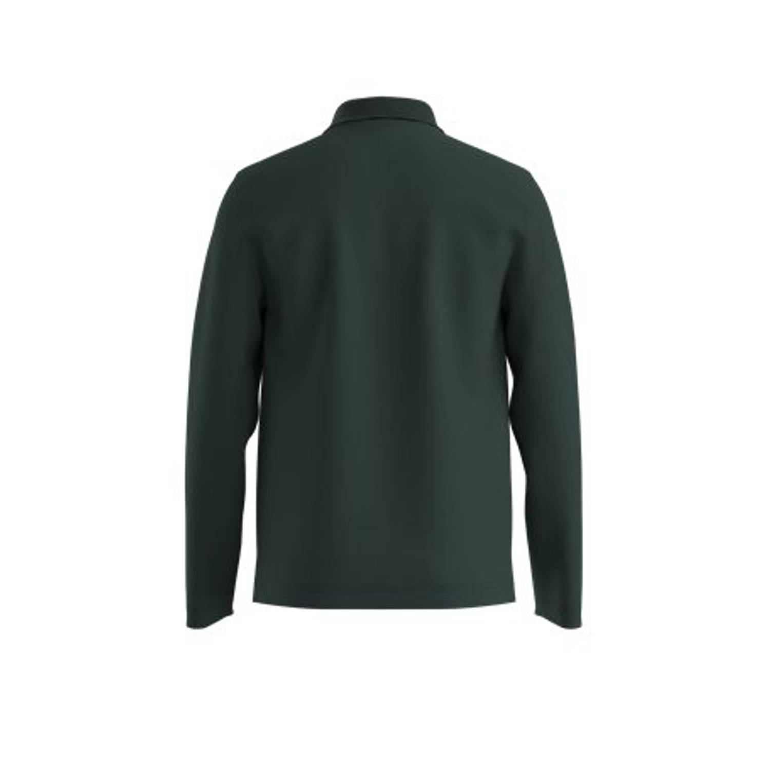 BOSS slim fit polo Passerby met logo open green