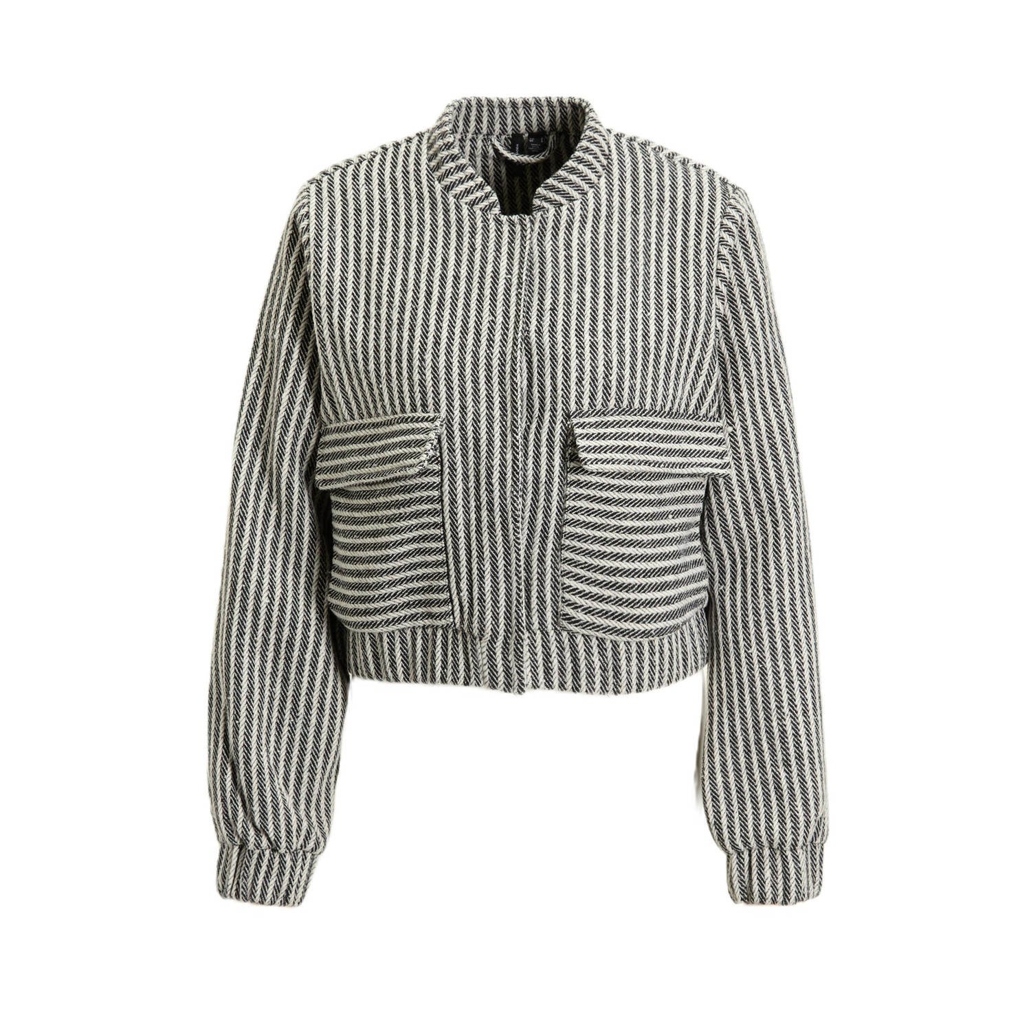 VERO MODA bomberjack rib gebreid antraciet