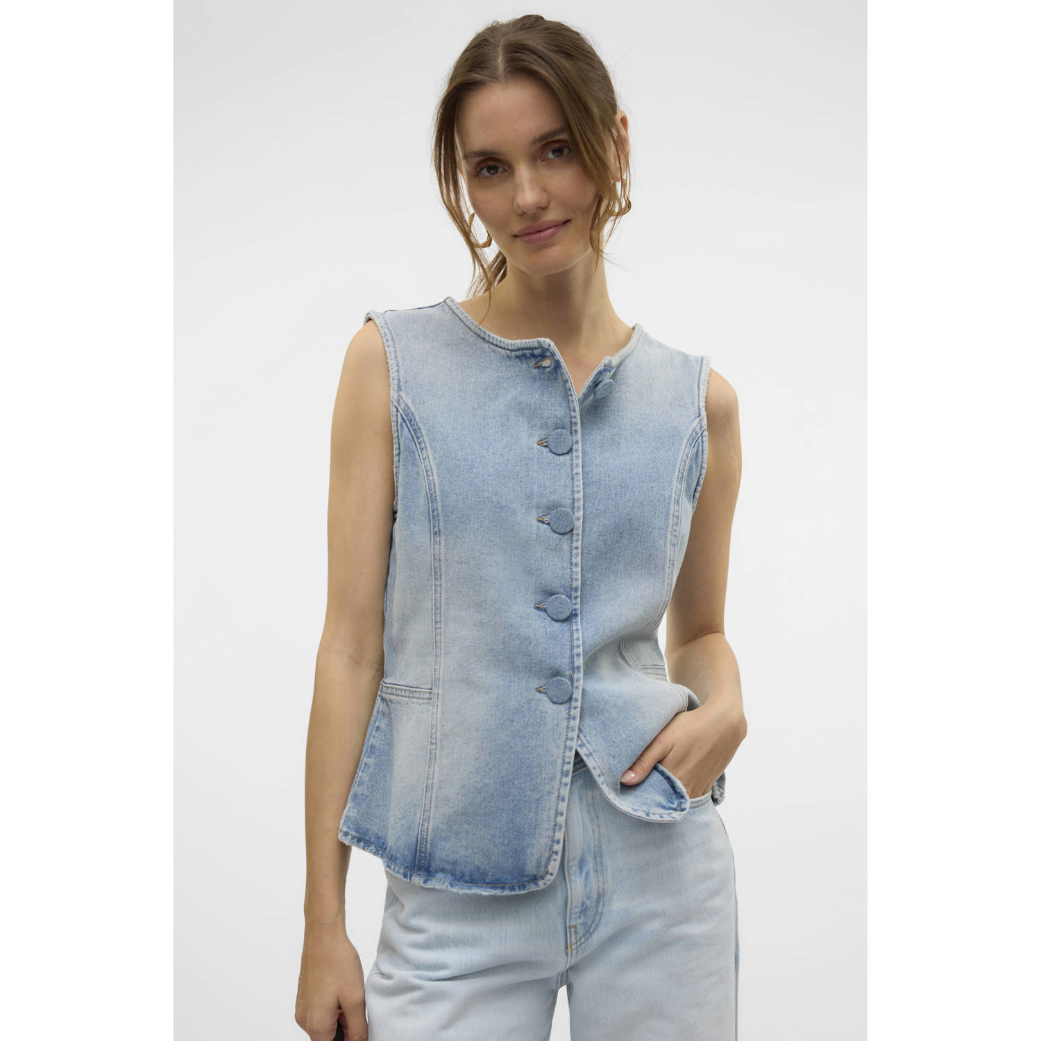 VERO MODA gilet light blue denim