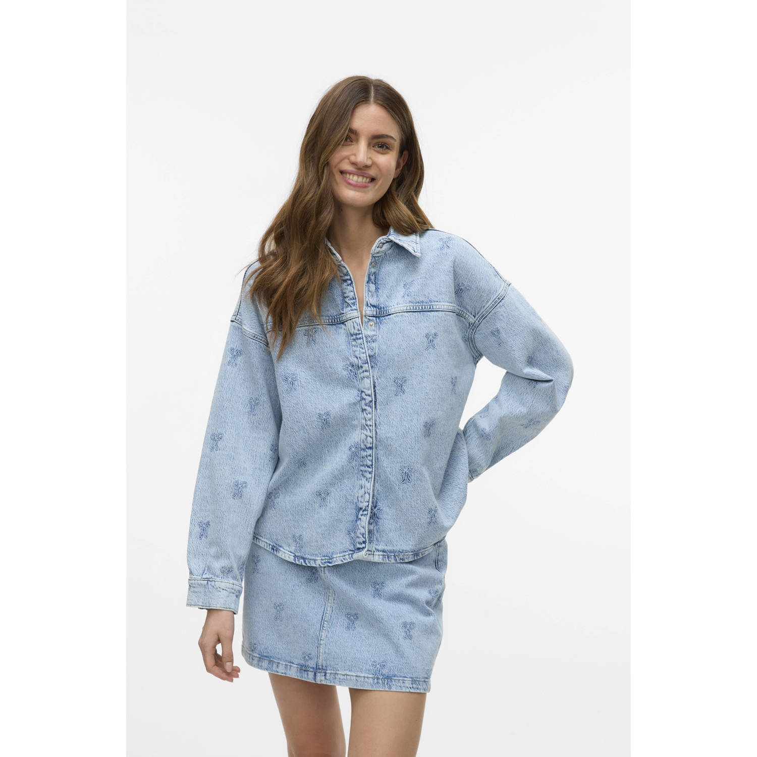 VERO MODA blouse light blue denim