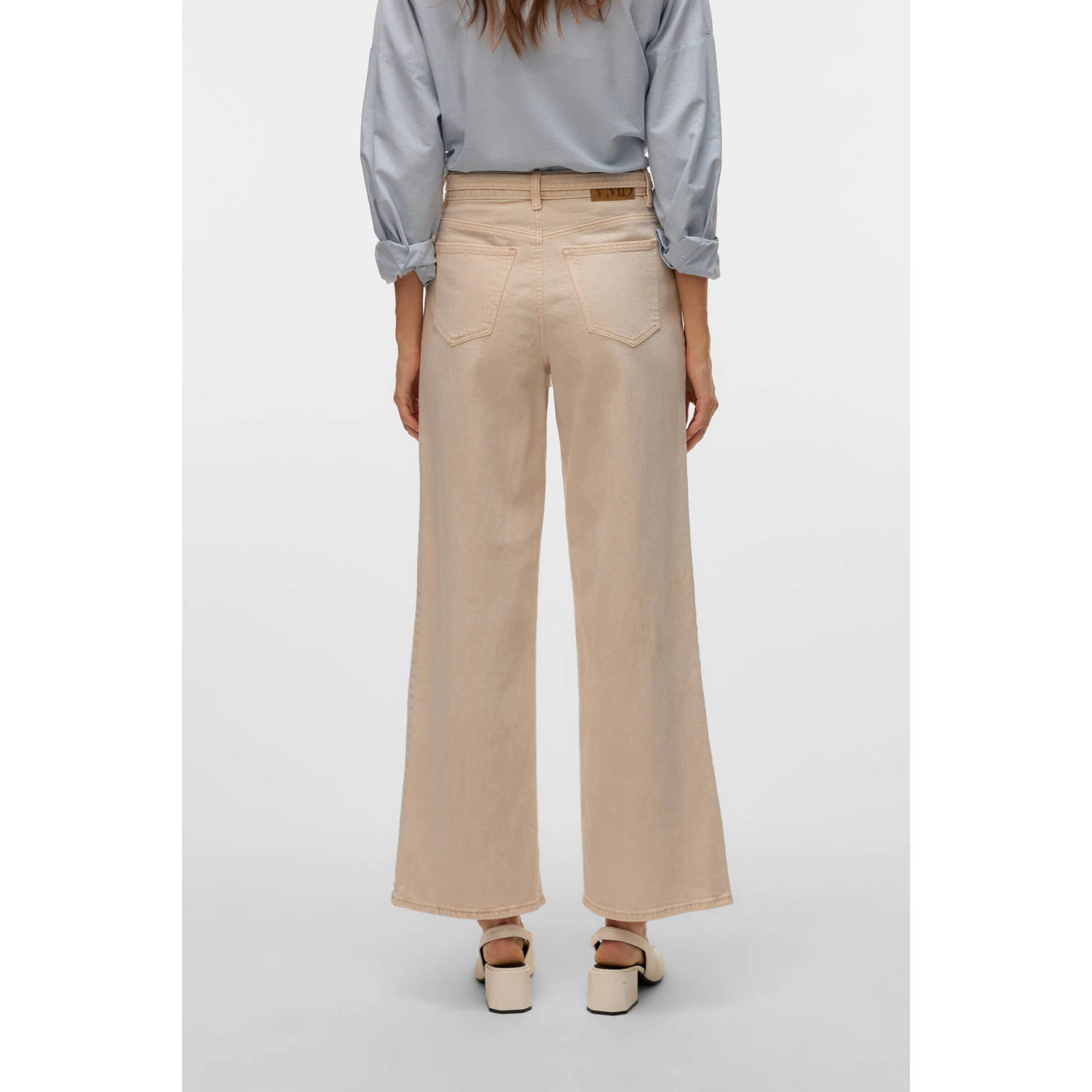 VERO MODA regular wide leg jeans ecru