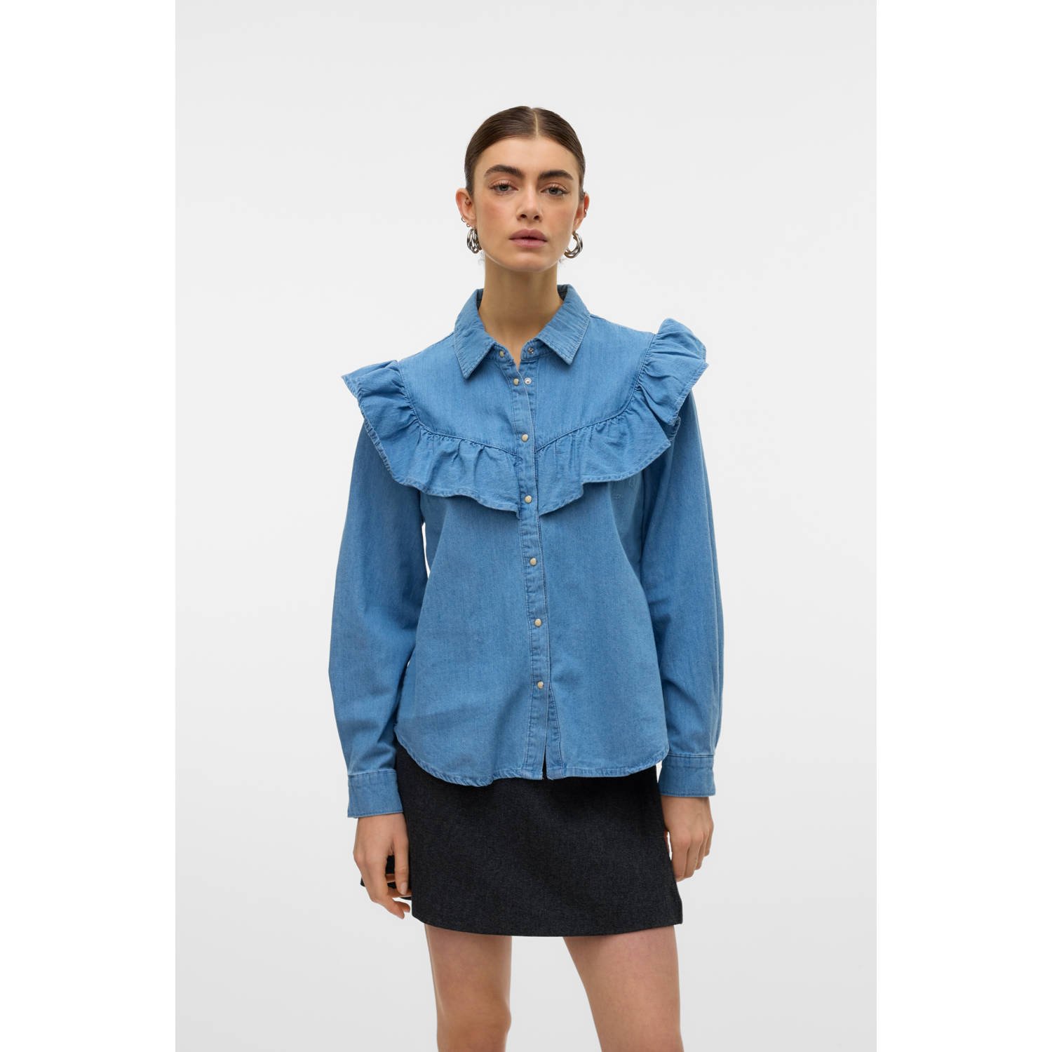 VERO MODA blouse light blue denim