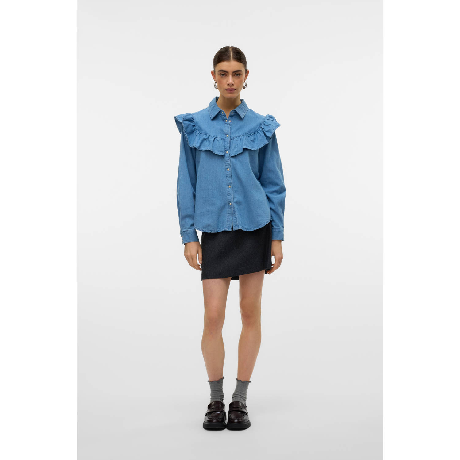 VERO MODA blouse light blue denim