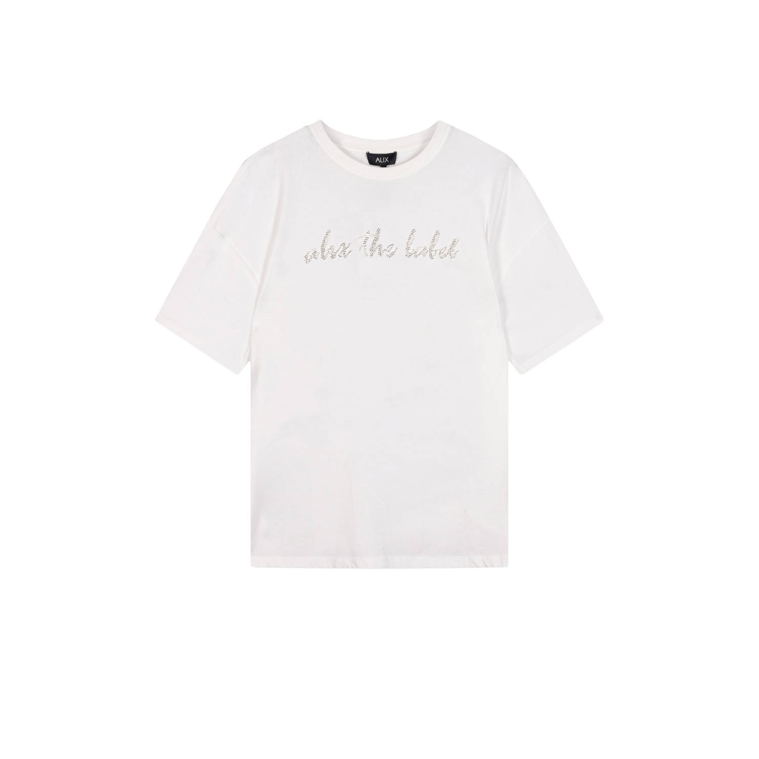 Alix The Label Geknoopte T-shirt met kralenwerk White Dames