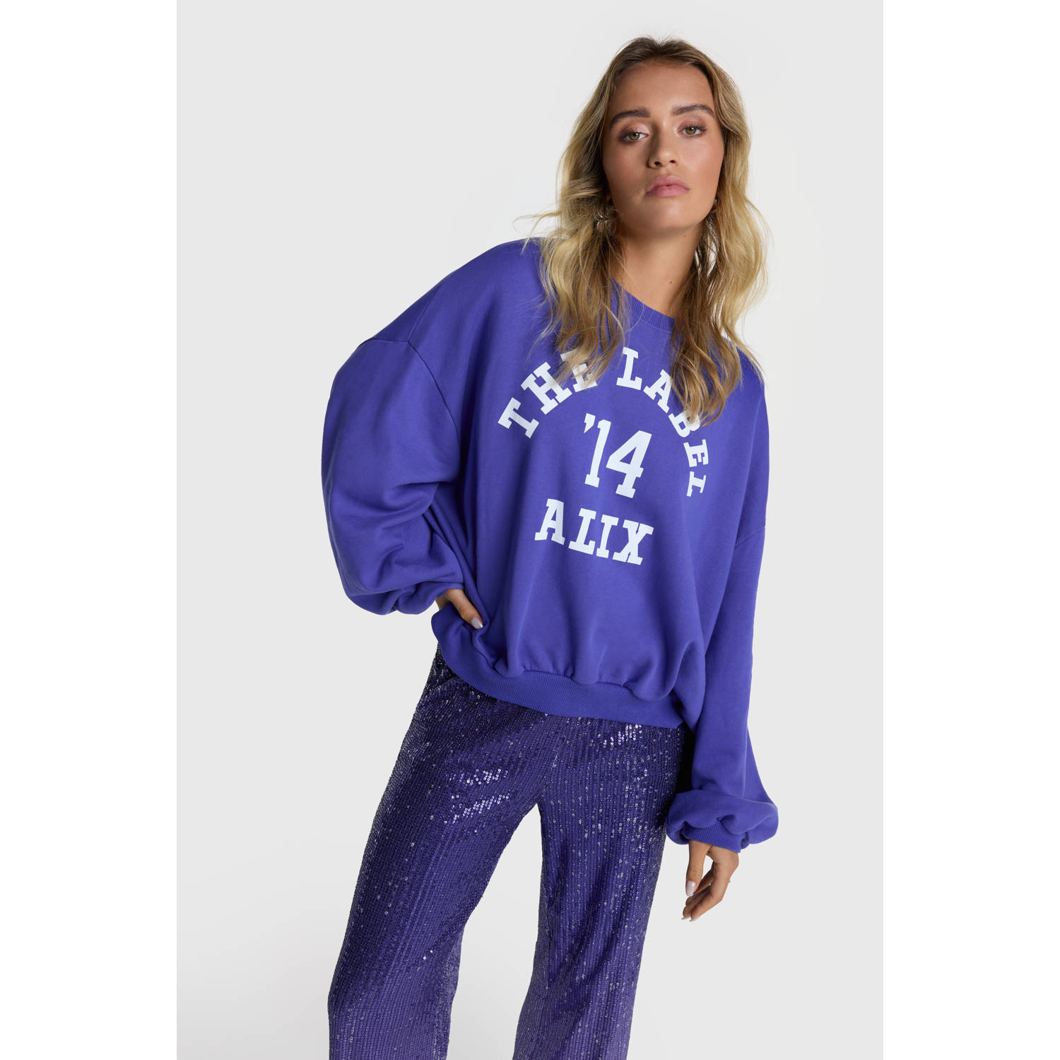 Alix The Label Gebreide Gewassen Dames Trui Purple Dames