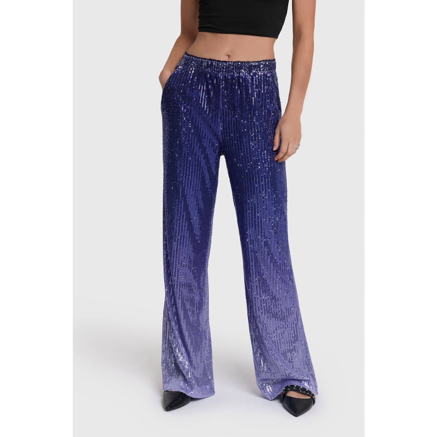 Alix The Label Gebreide Damesbroek met Gradiënt Purple Dames