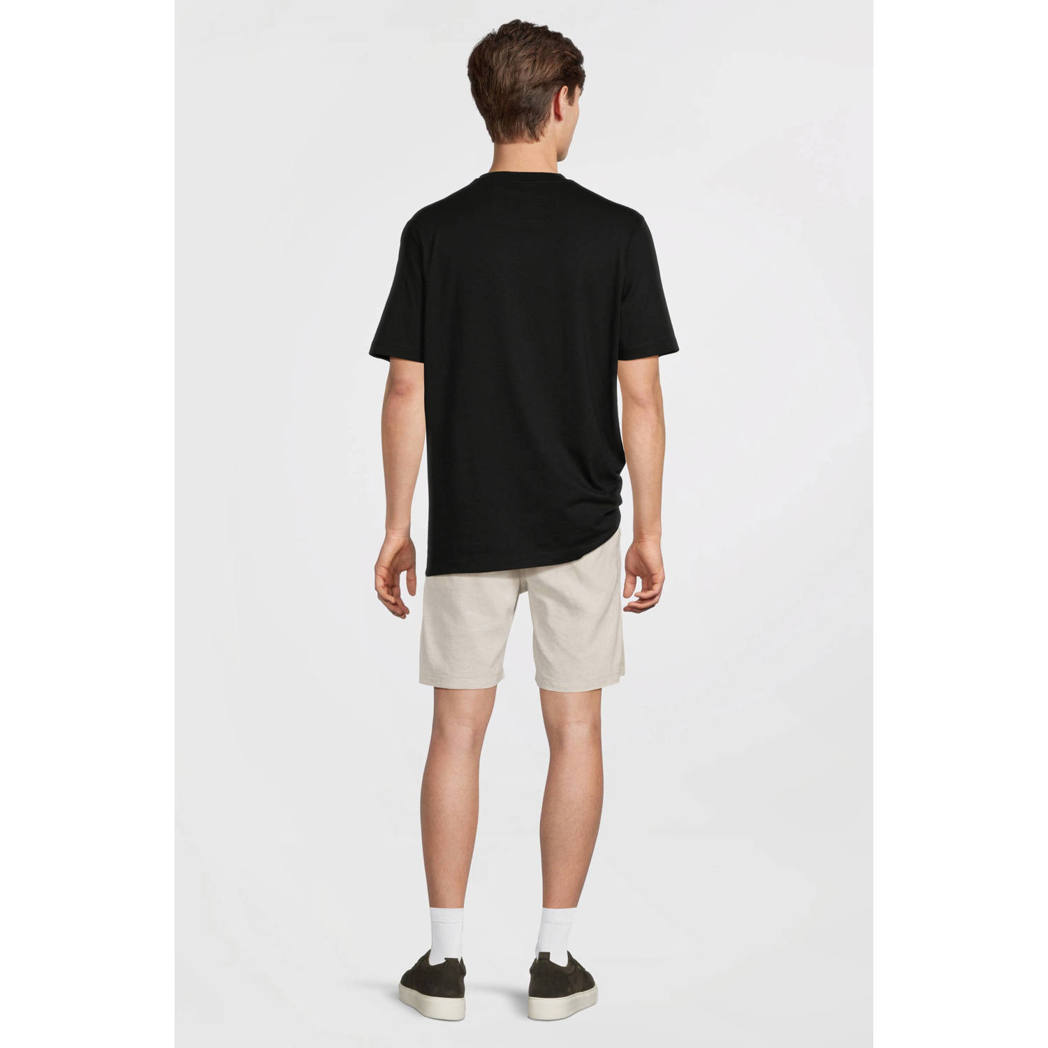 BOSS regular fit T-shirt met logo zwart