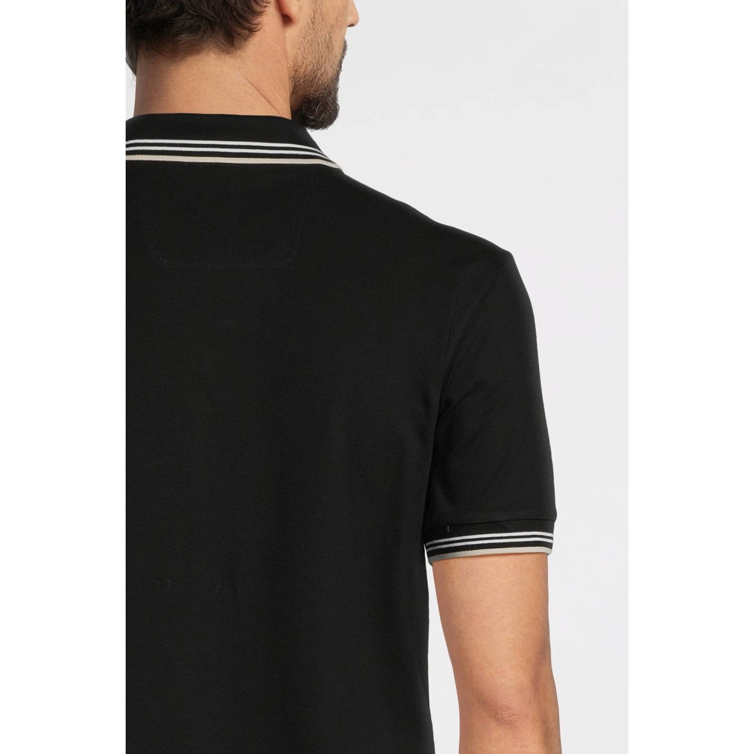 BOSS slim polo zwart