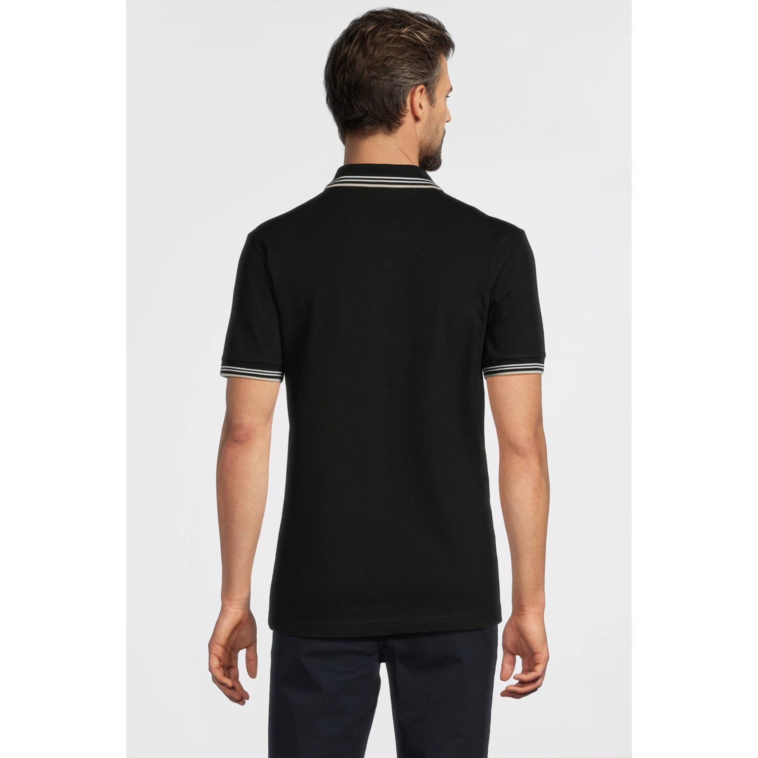 BOSS slim polo zwart