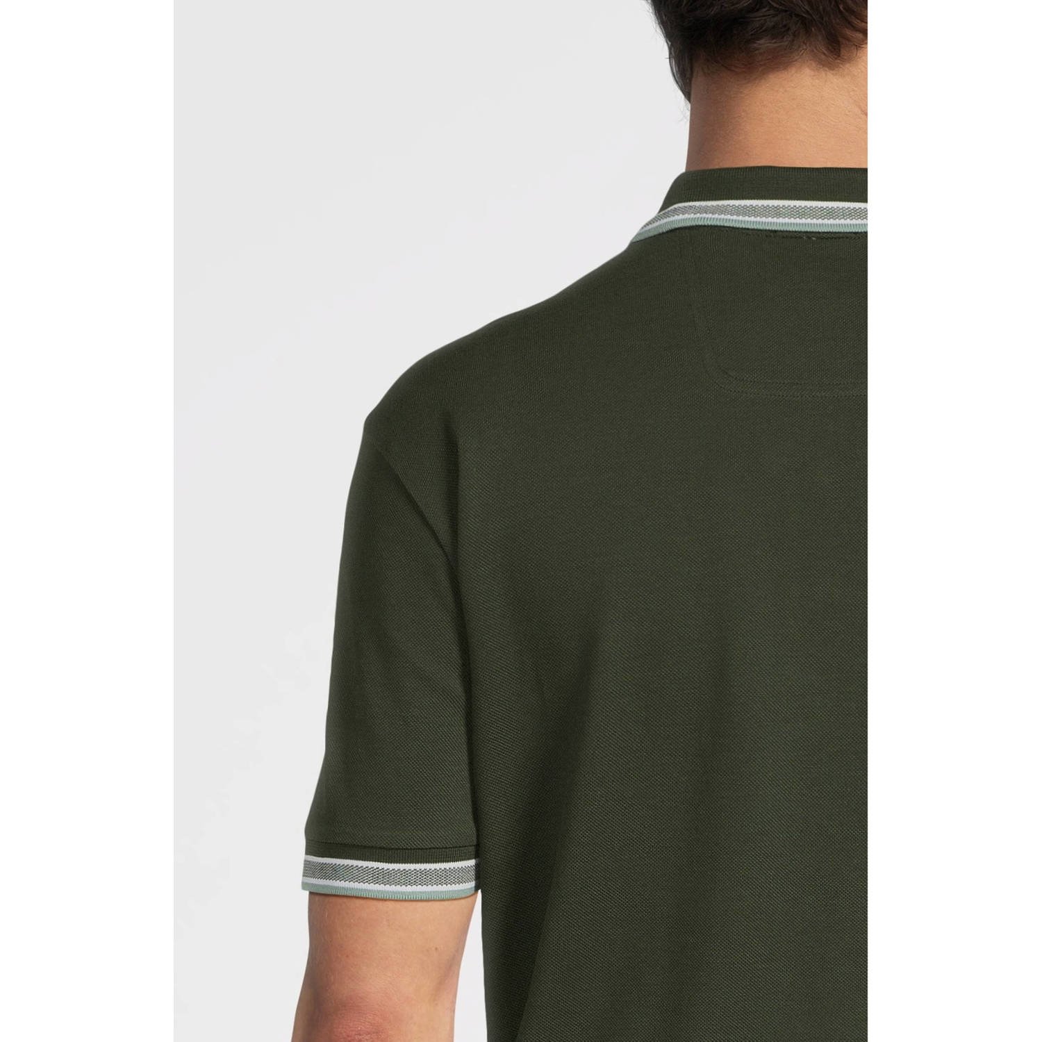 BOSS regular fit polo Paddy met contrastbies open green