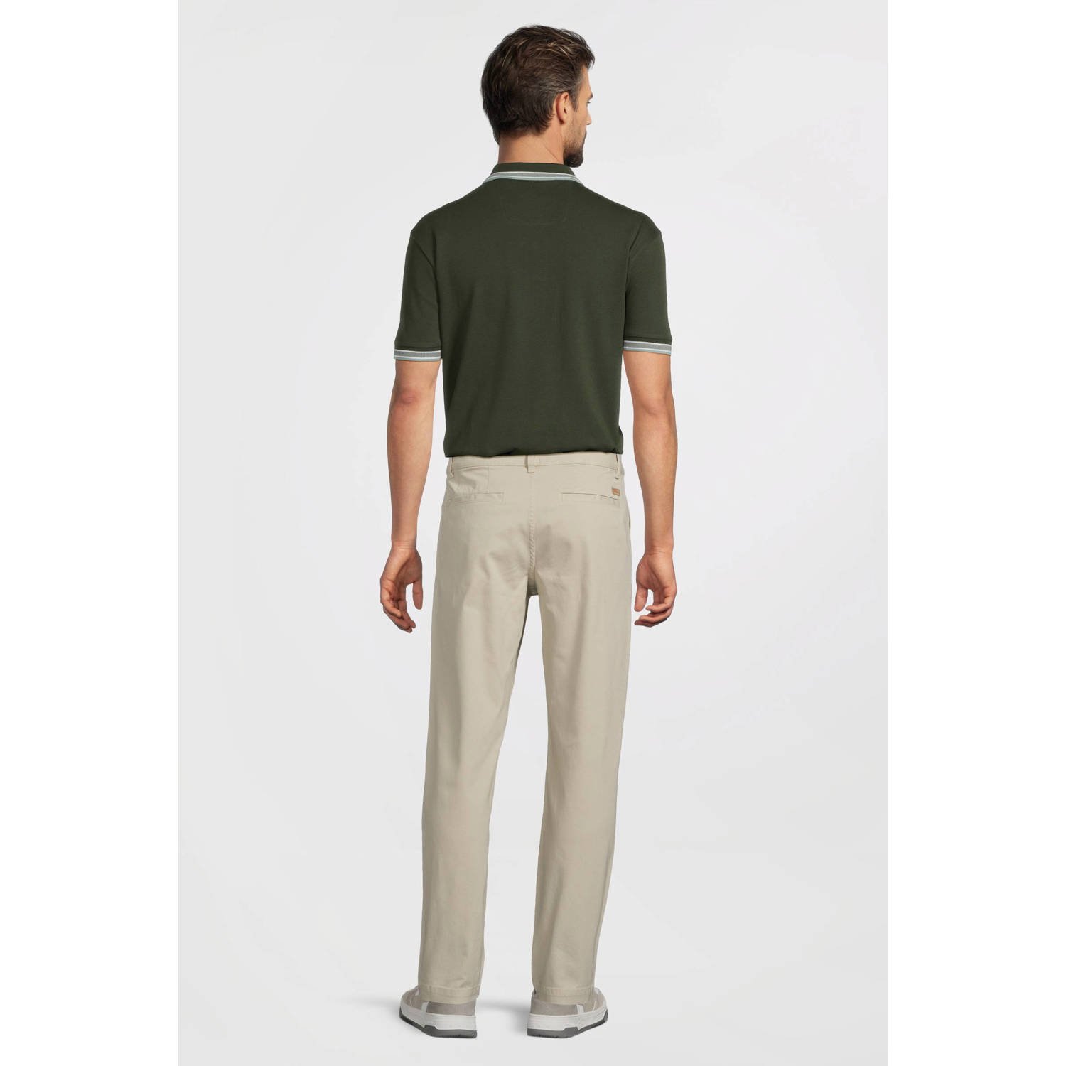 BOSS regular fit polo Paddy met contrastbies open green
