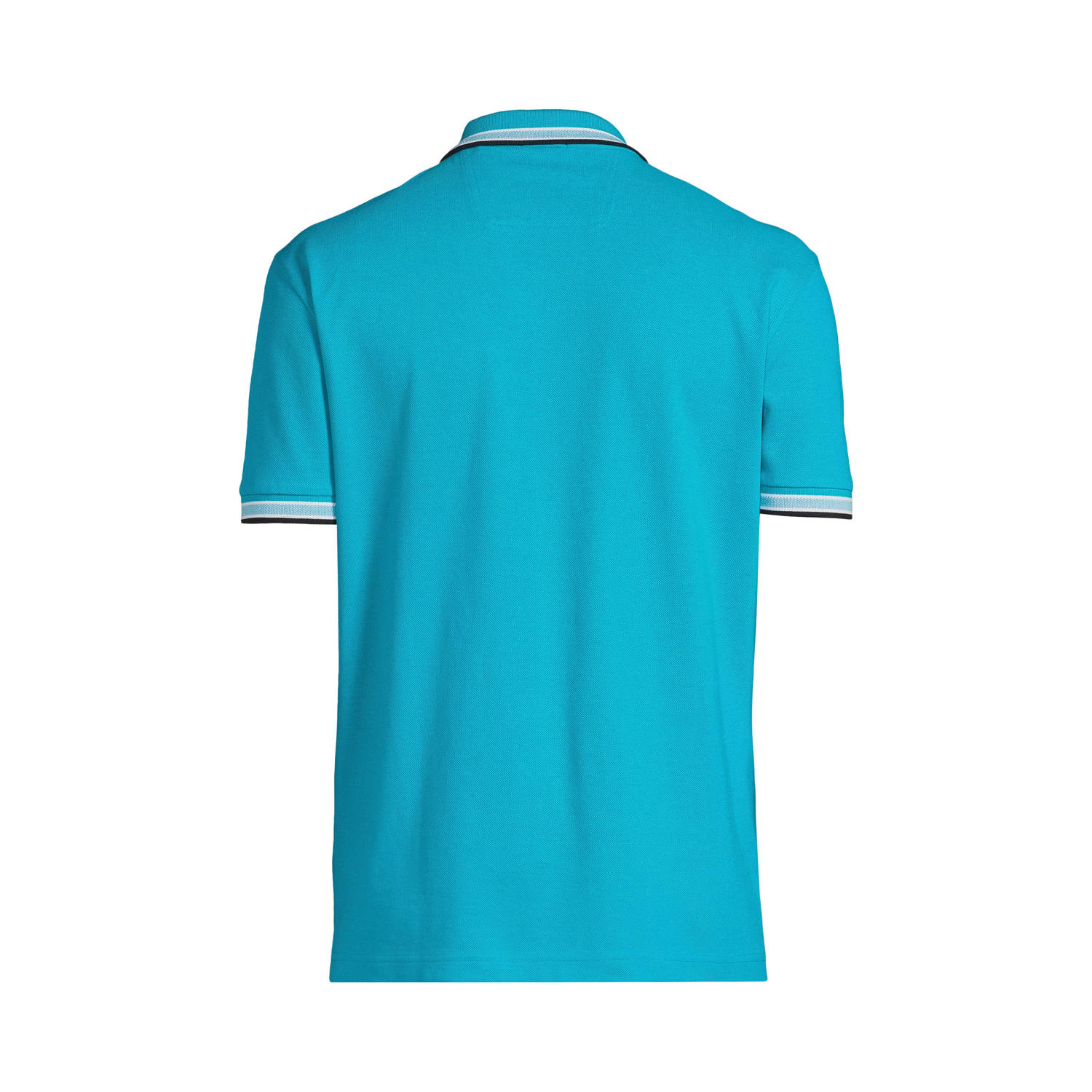 BOSS regular fit polo Paddy met contrastbies pastel blue