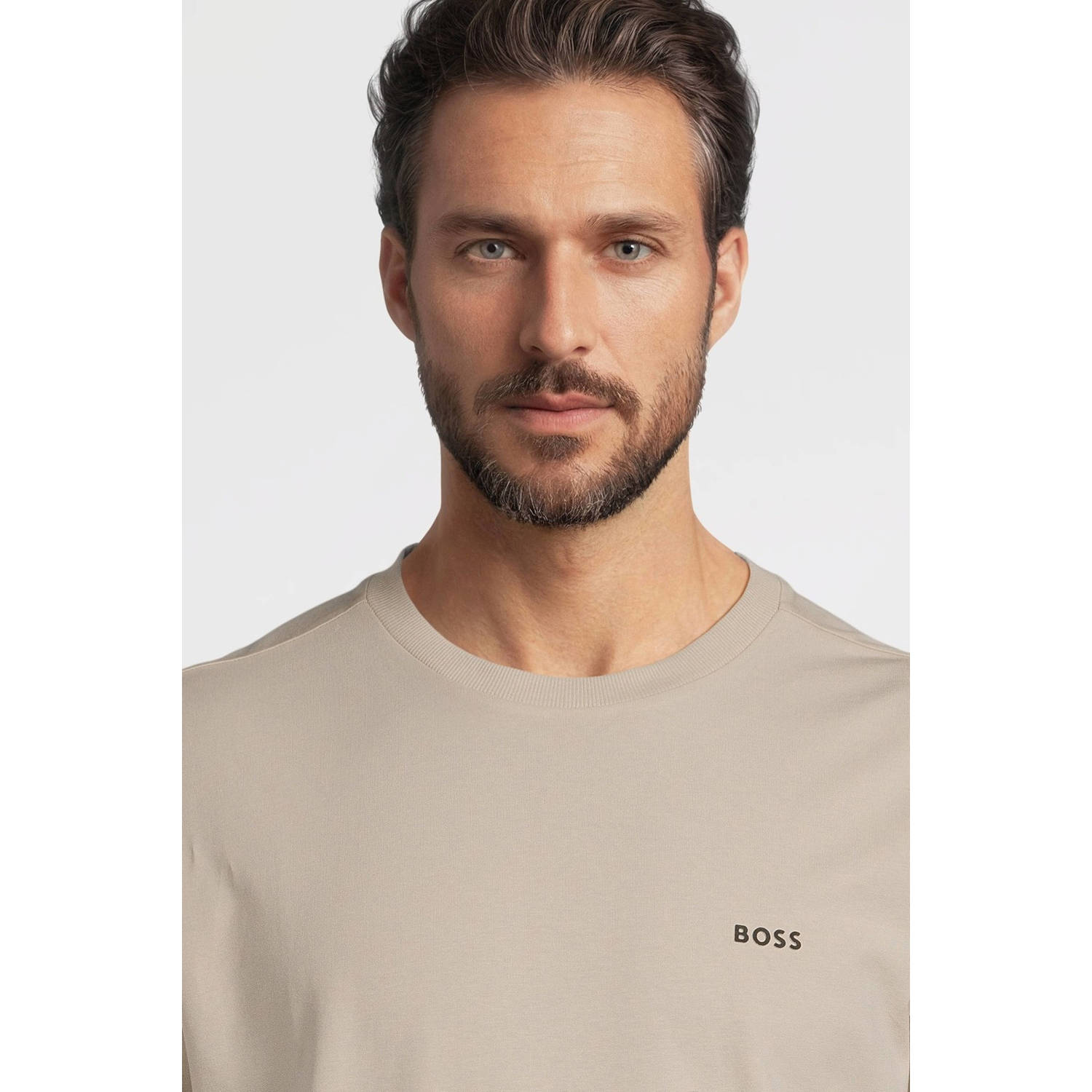 BOSS regular fit T-shirt open beige