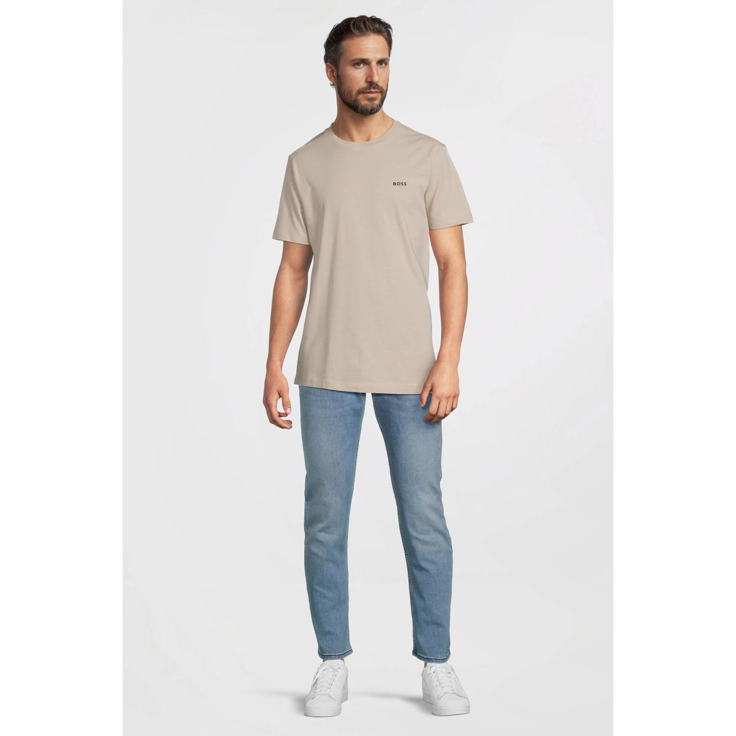 BOSS regular fit T-shirt open beige