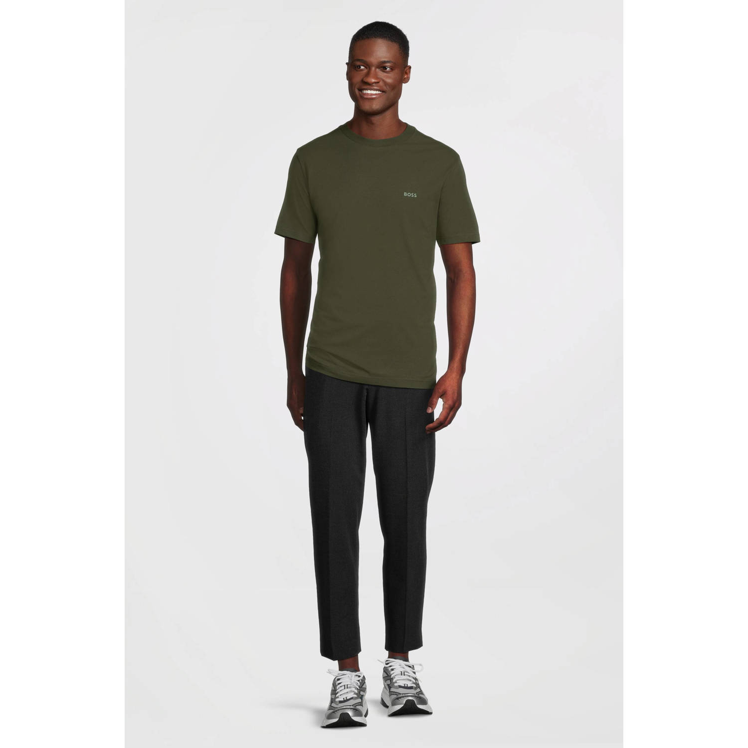 BOSS regular fit T-shirt open green