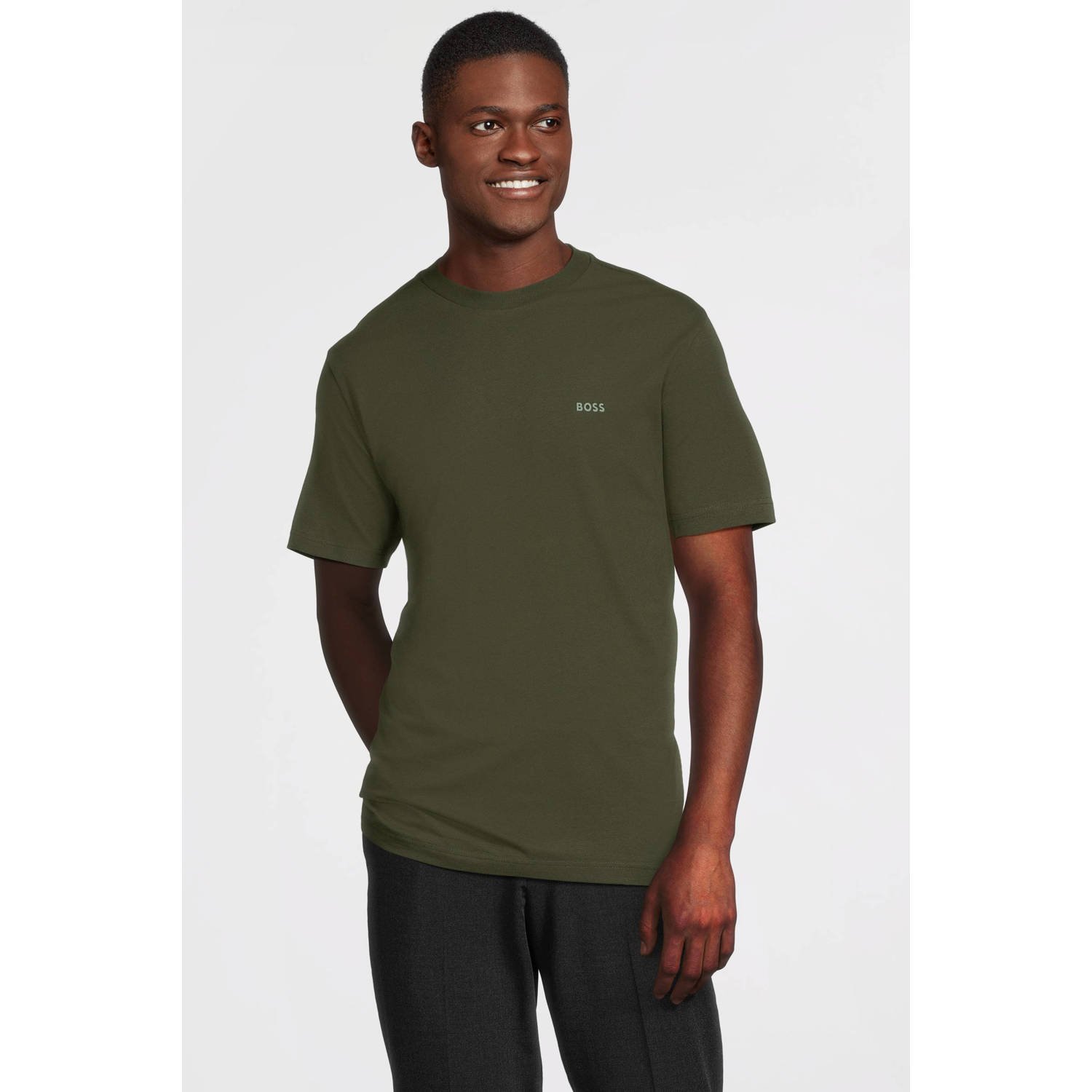 BOSS regular fit T-shirt open green