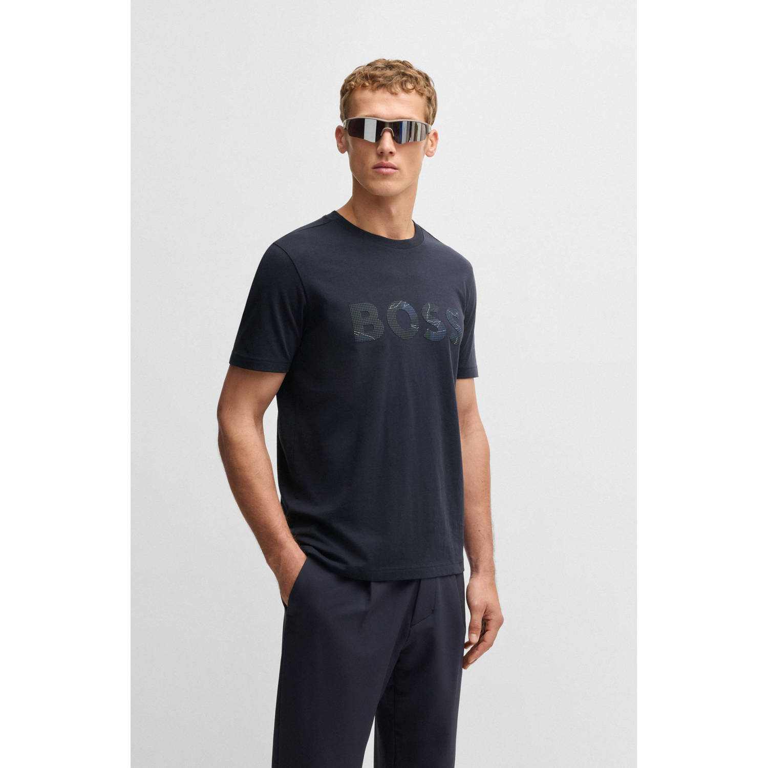 BOSS T-shirt donkerblauw