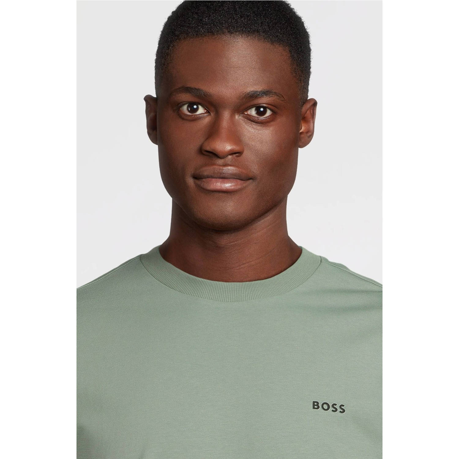 BOSS regular fit T-shirt open green