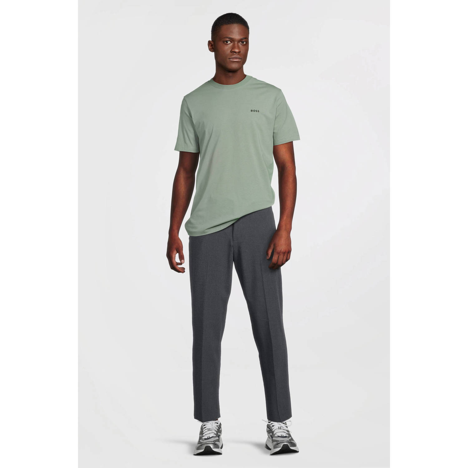 BOSS regular fit T-shirt open green