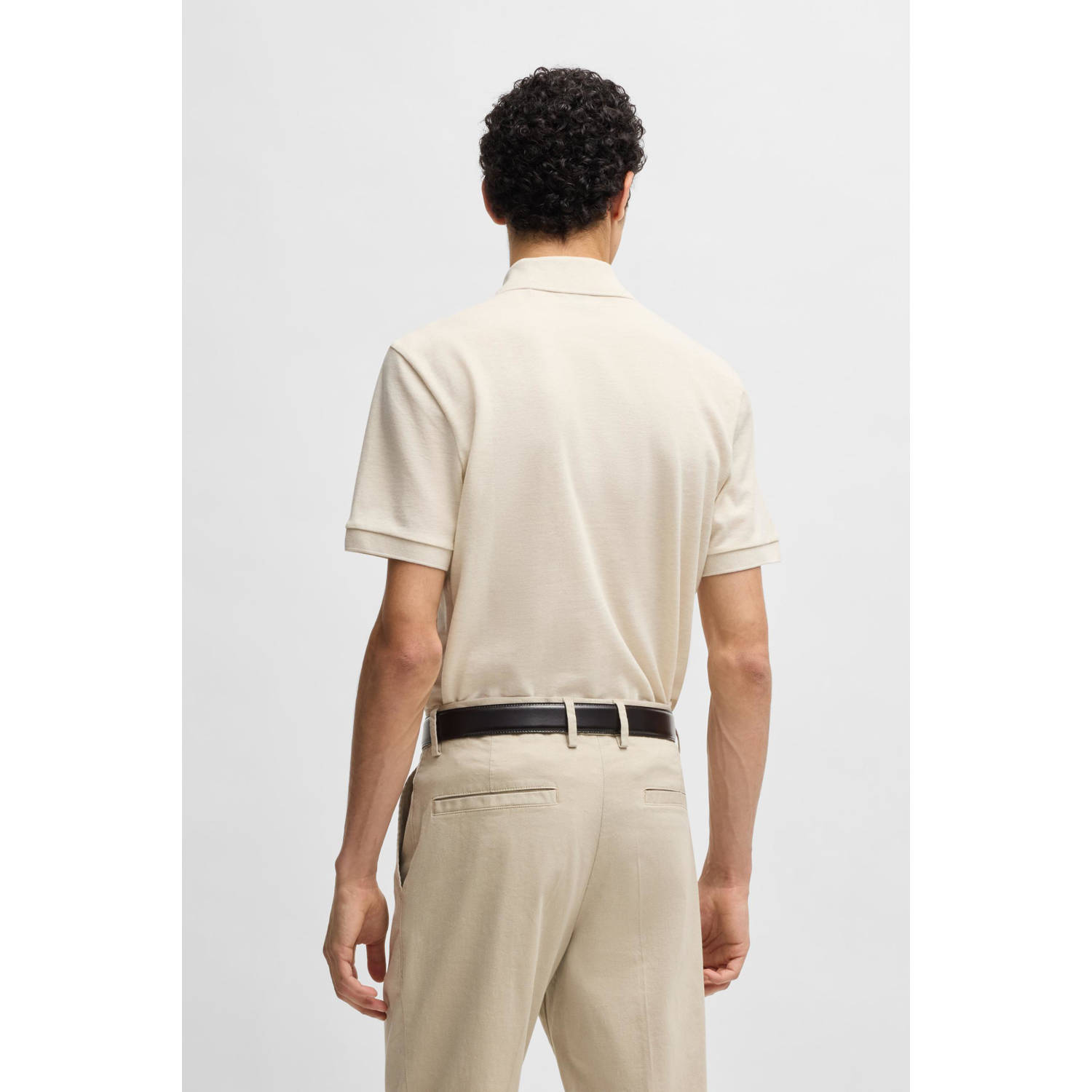 BOSS slim polo ecru