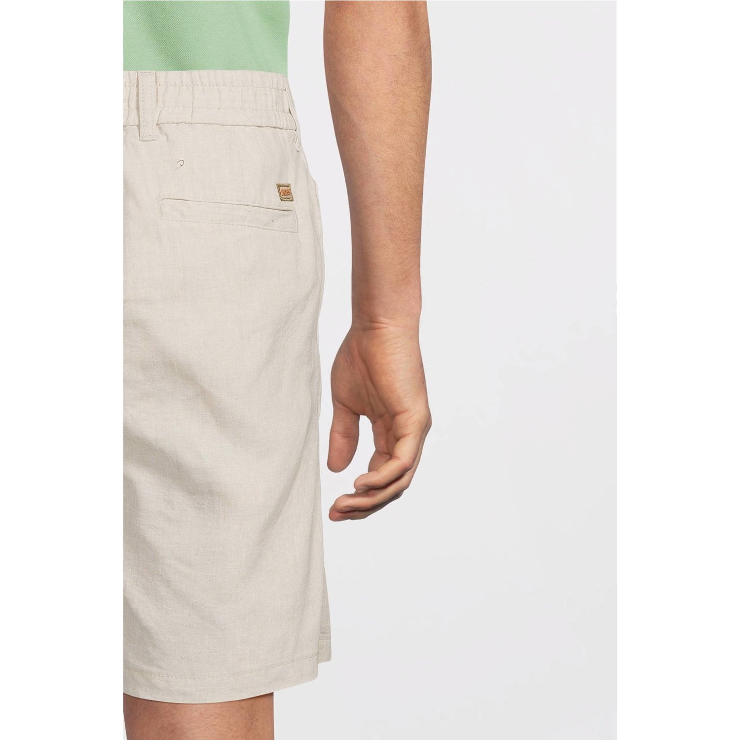 BOSS linnen tapered chino short ecru