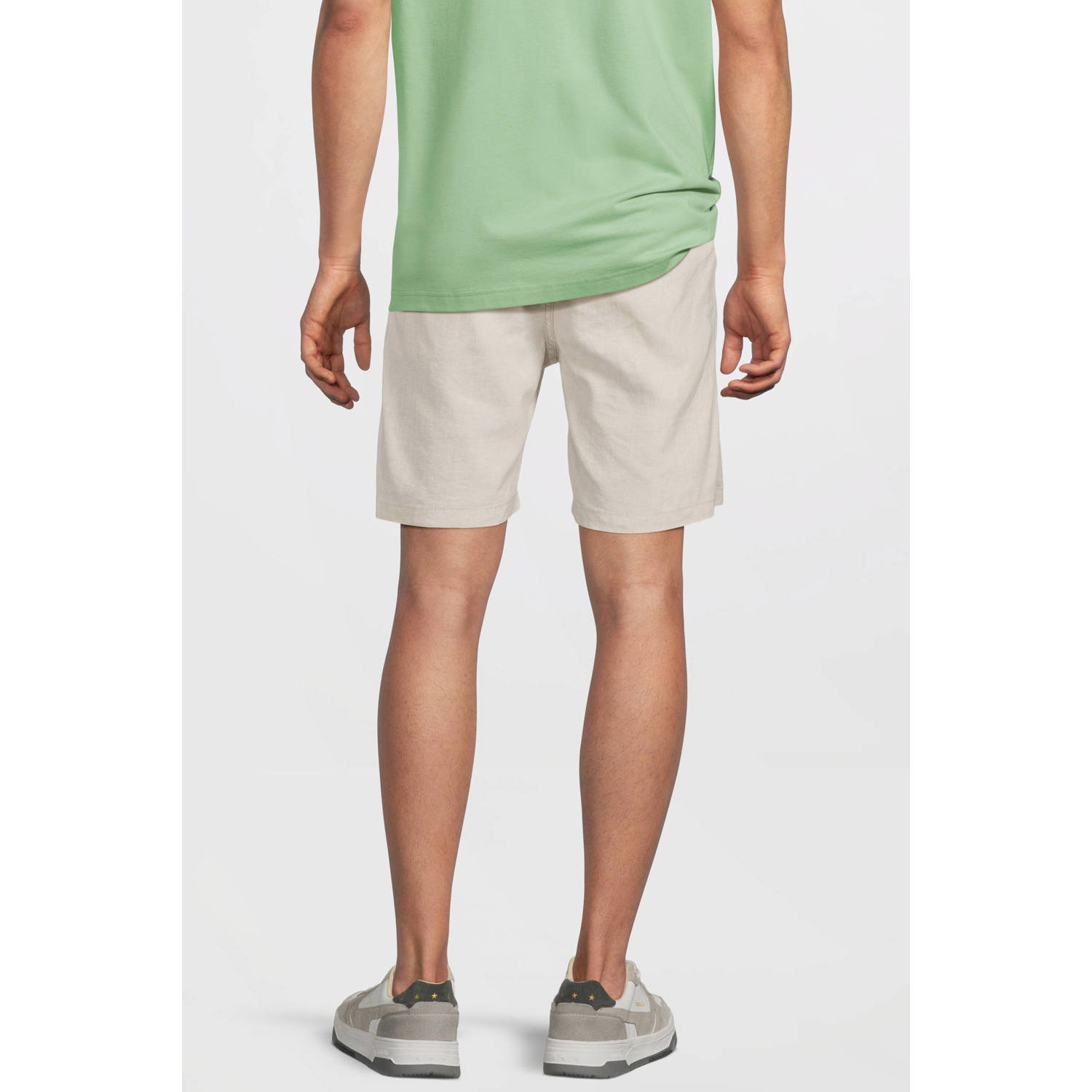 BOSS linnen tapered chino short ecru