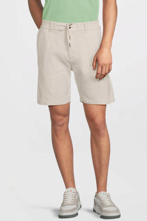 linnen tapered chino short ecru