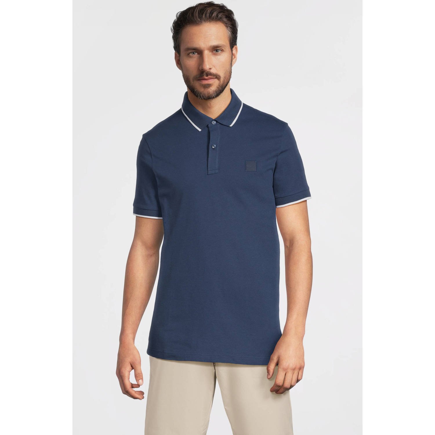 Boss Orange Poloshirt Passertip met boss badge