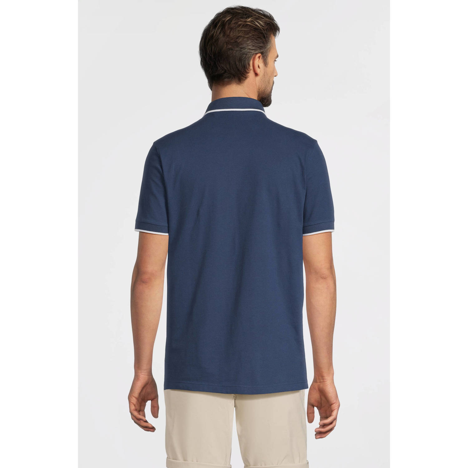 BOSS slim polo donkerblauw