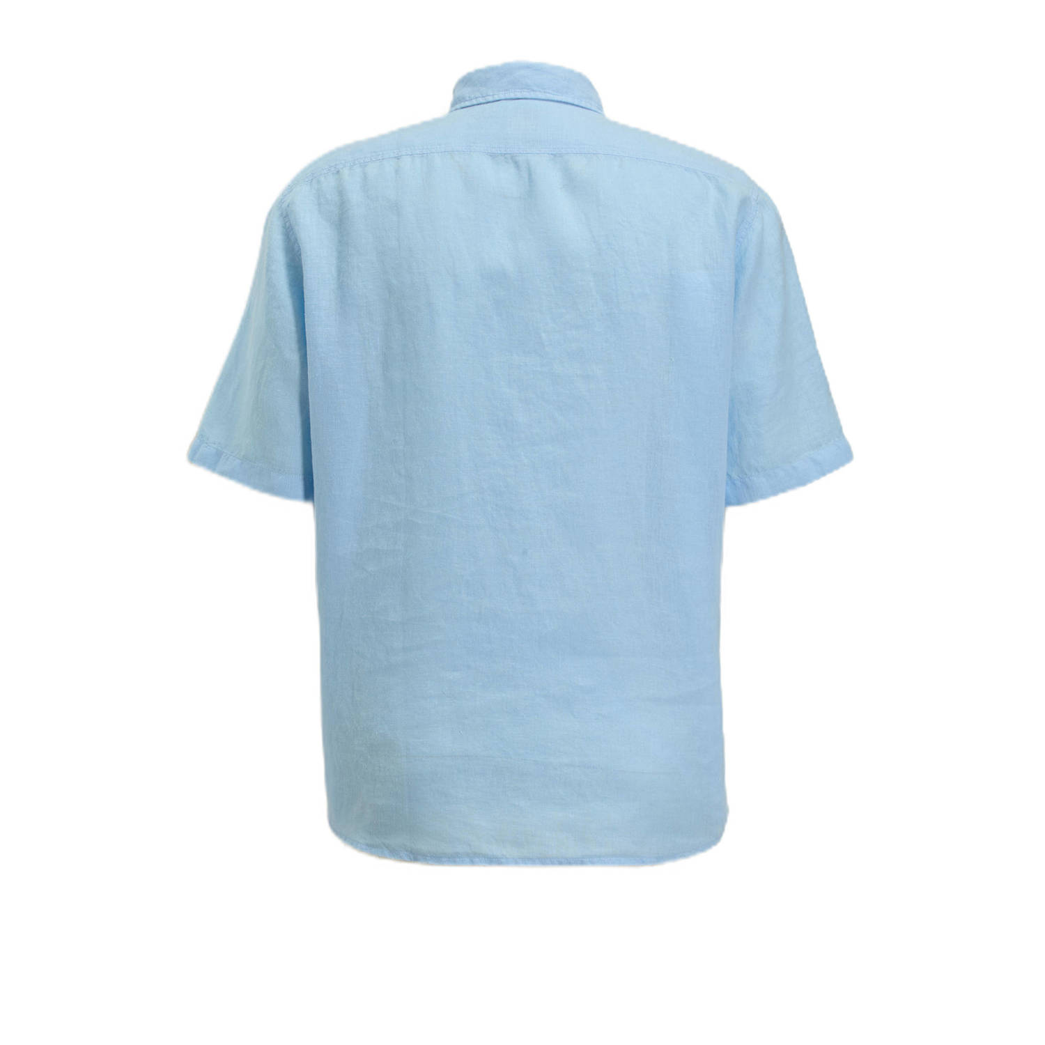 BOSS linnen casual overhemd blauw