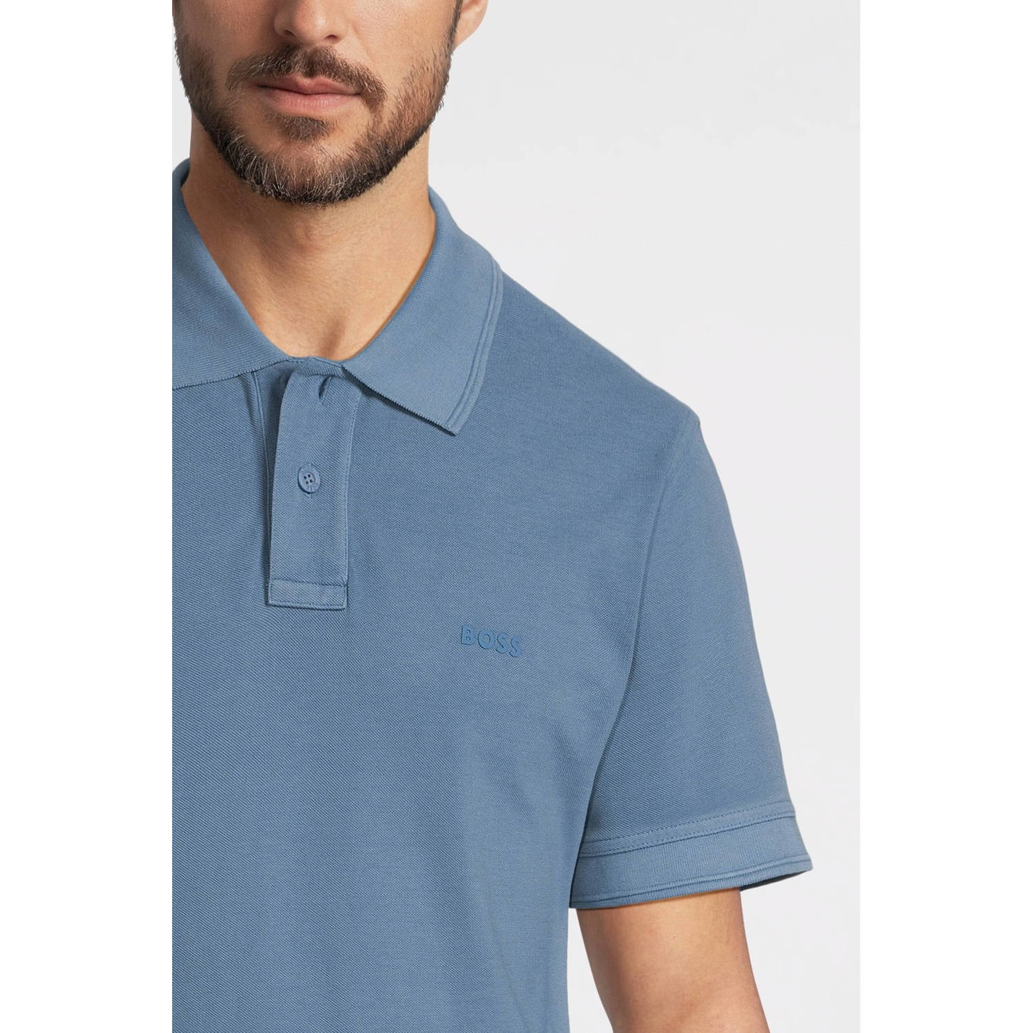 BOSS regular polo blauw