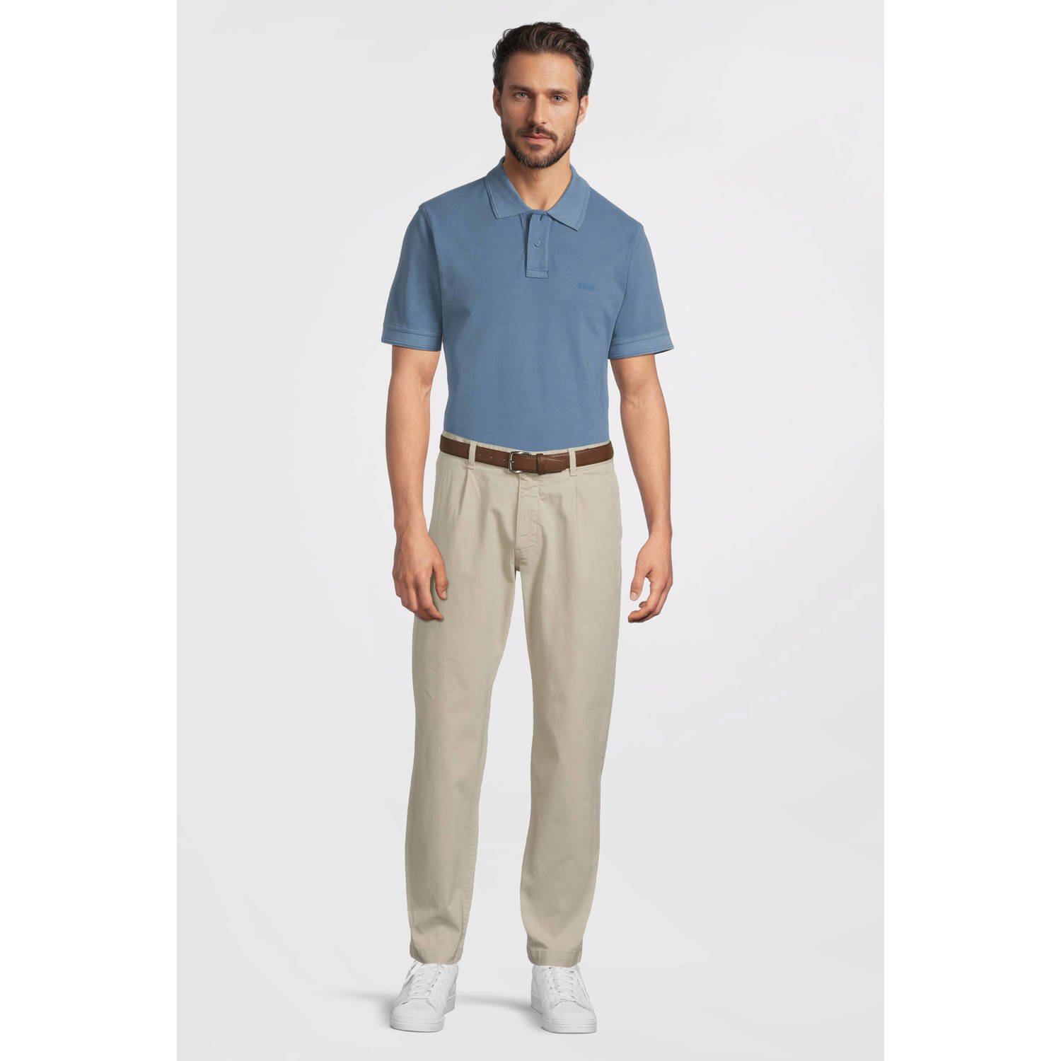 BOSS regular polo blauw
