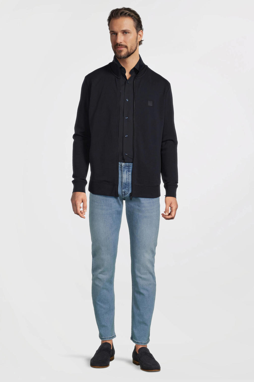 BOSS sweatvest donkerblauw