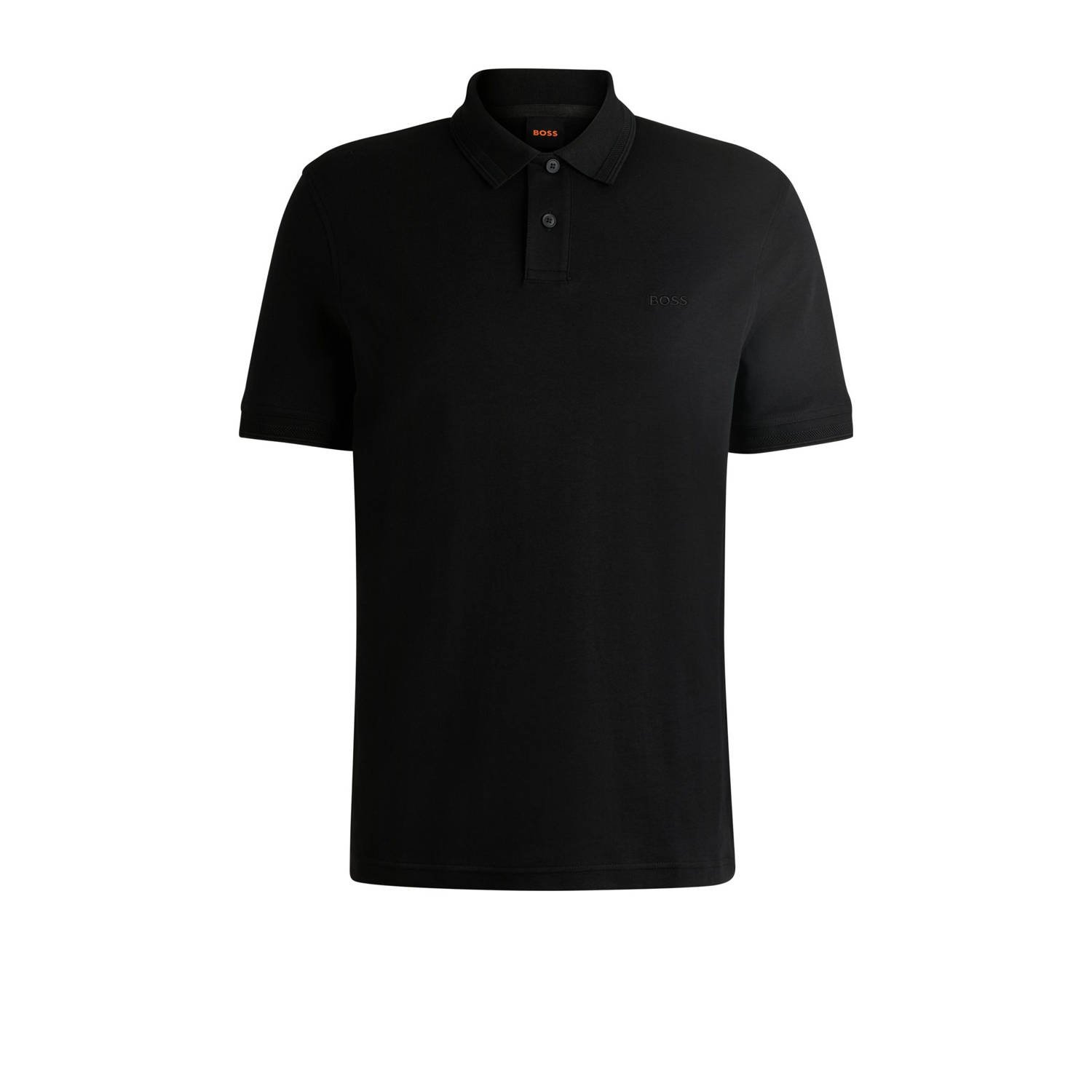 Boss Orange Regular fit poloshirt met labelstitching model 'Interlock'