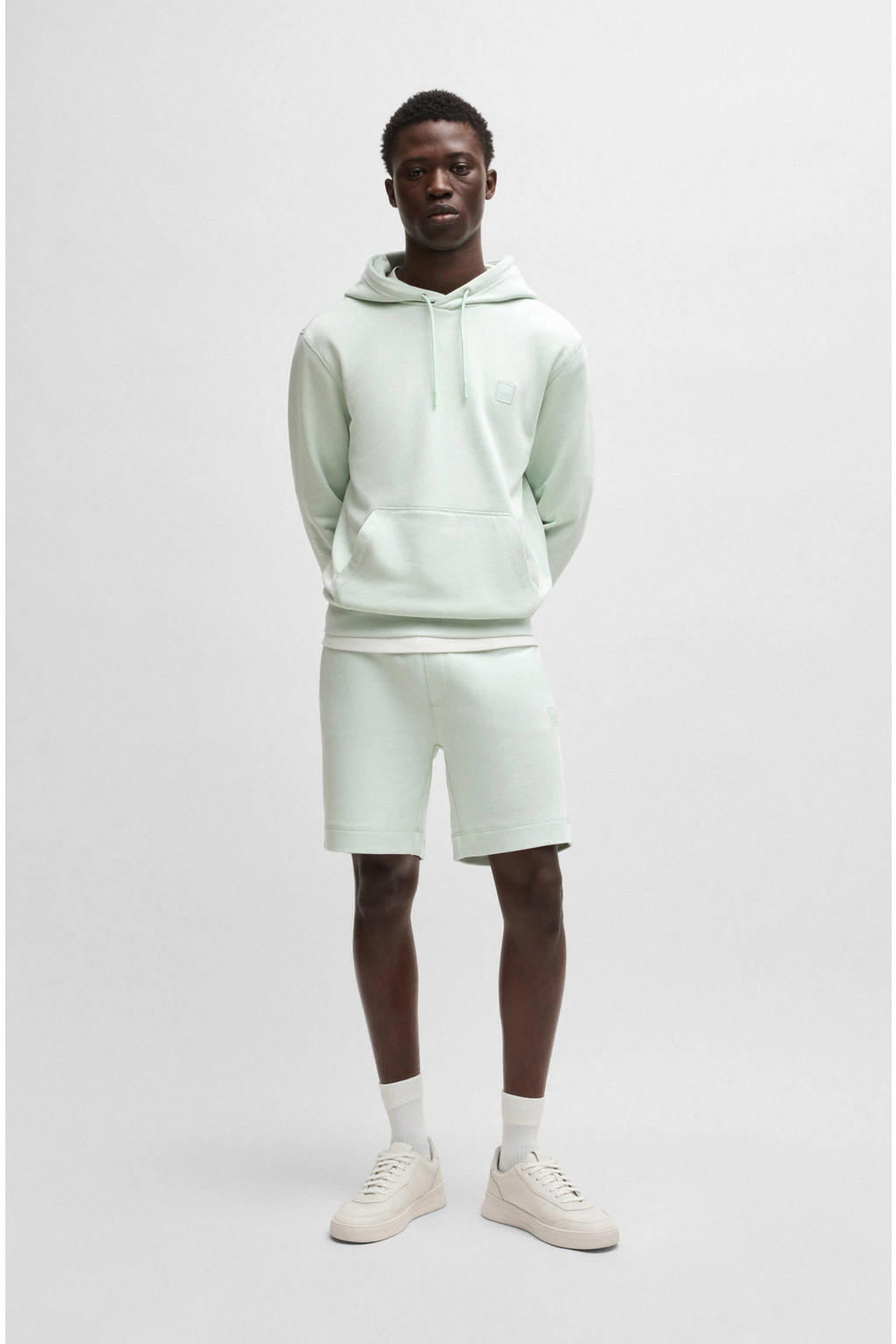 BOSS regular sweatshort mintgroen