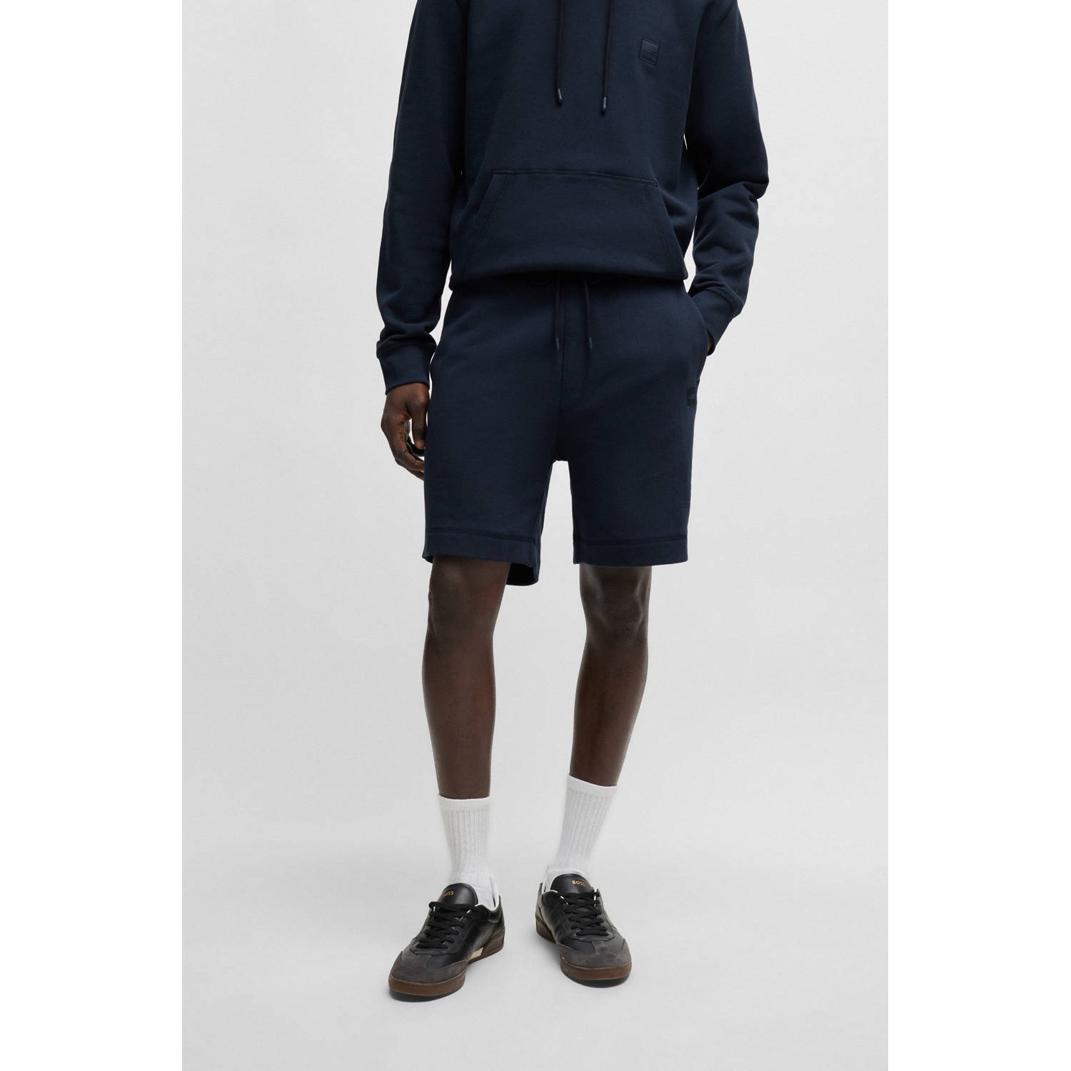 BOSS regular sweatshort donkerblauw