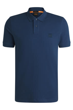 slim polo blauw