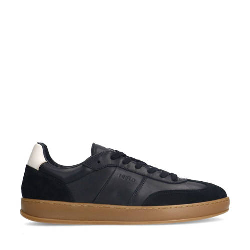 Manfield leren sneakers zwart afbeelding