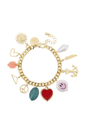 armband met bedels goudkleurig