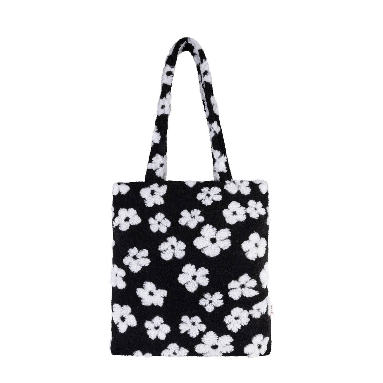 Life of Bulu teddy shopper met bloemenprint zwart wit